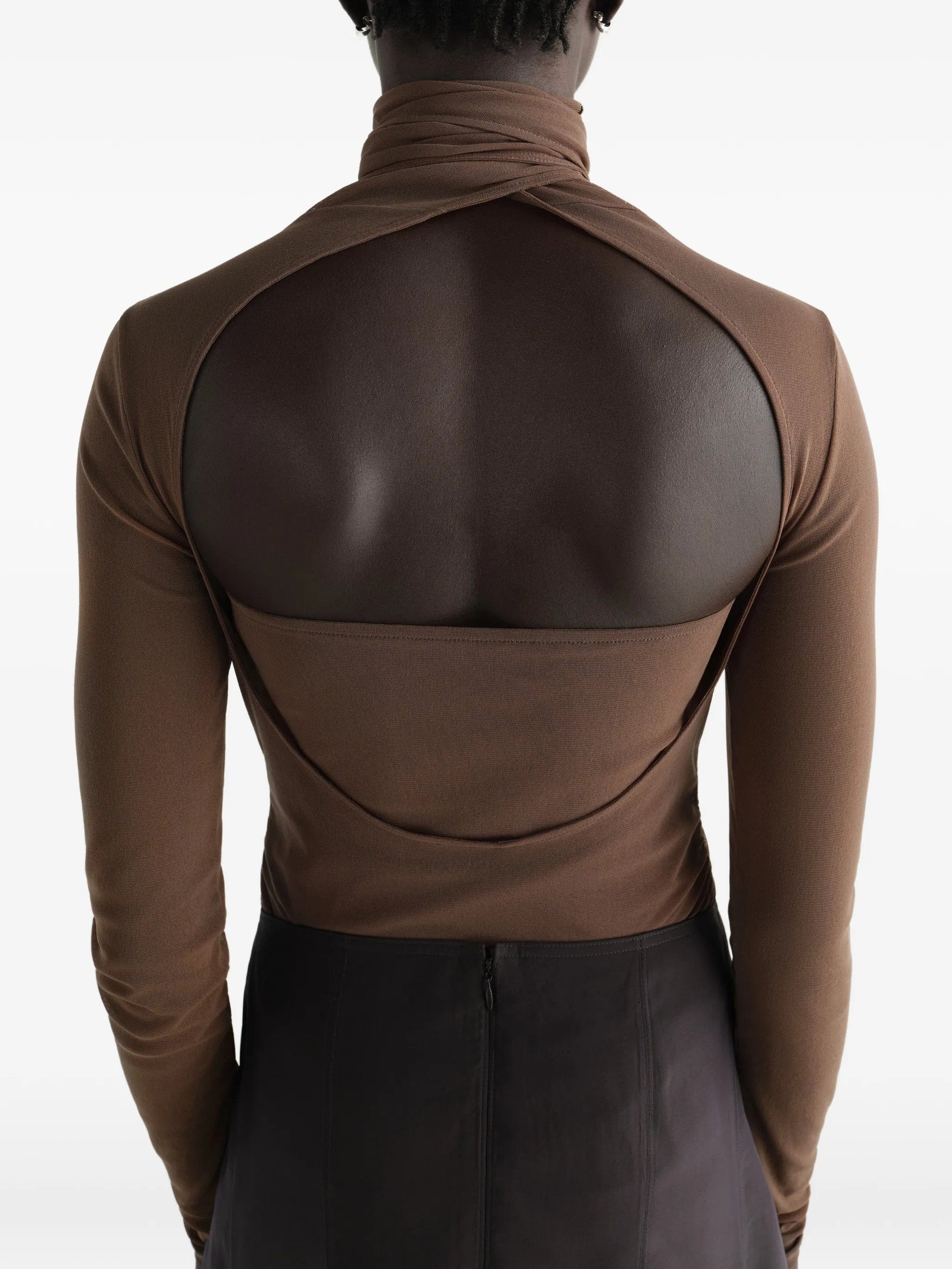 Lemaire ballerina scarf top in mesh jersey