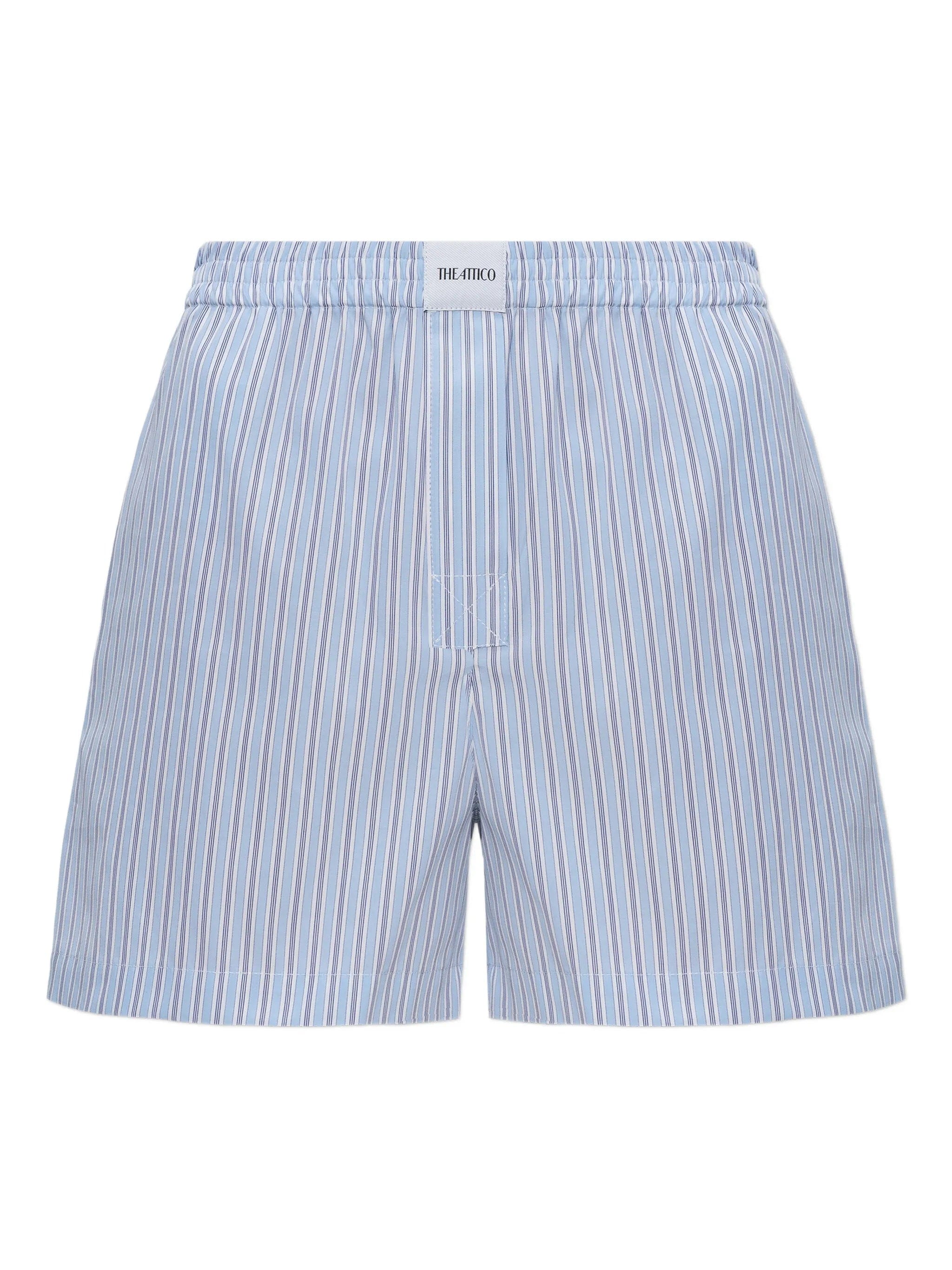 The Attico striped boxer - inspired shorts