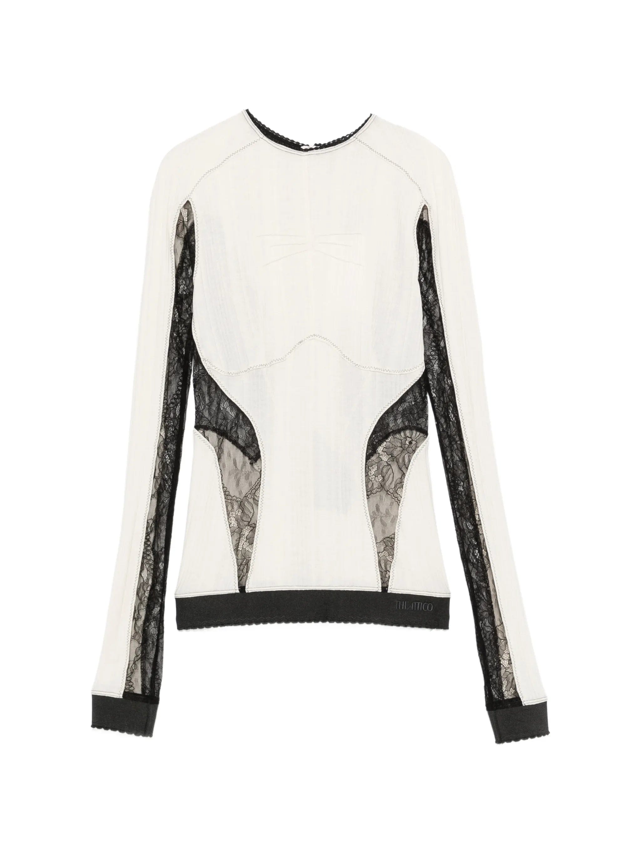 The Attico lace - insert ribbed - knit top