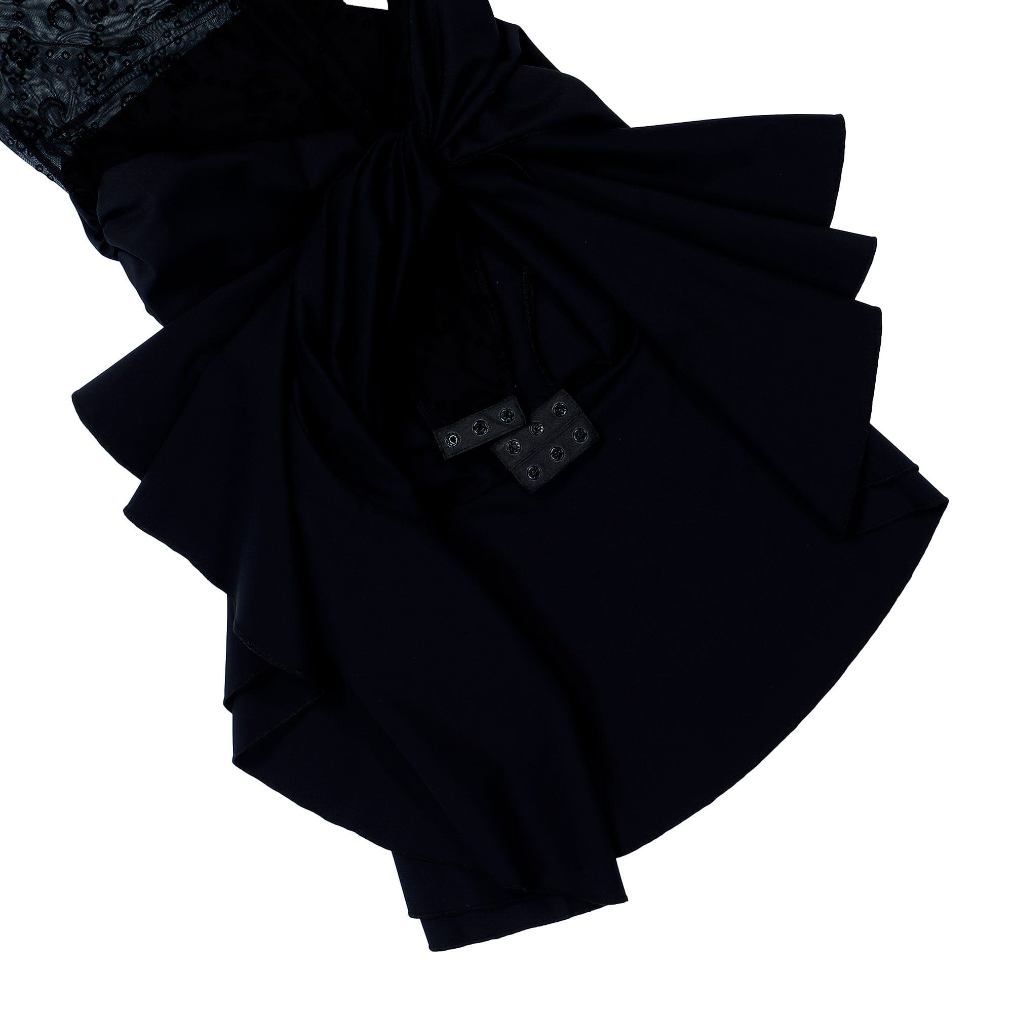 Marine Serre Moonogram Mesh Flock Ruffles Mini Dress