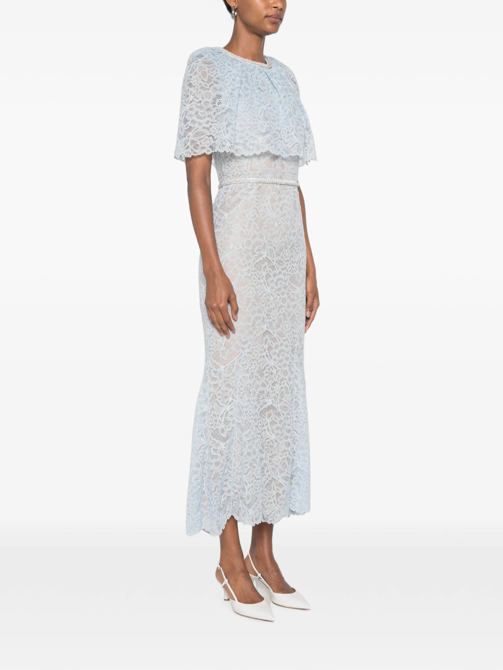 Self-Portrait lace - detail embellished midi dress