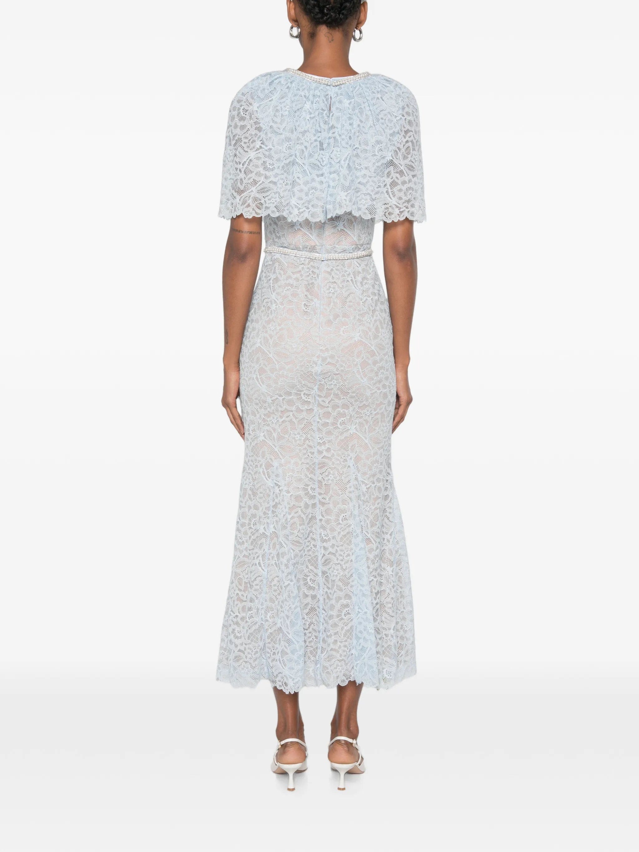 Self-Portrait lace - detail embellished midi dress