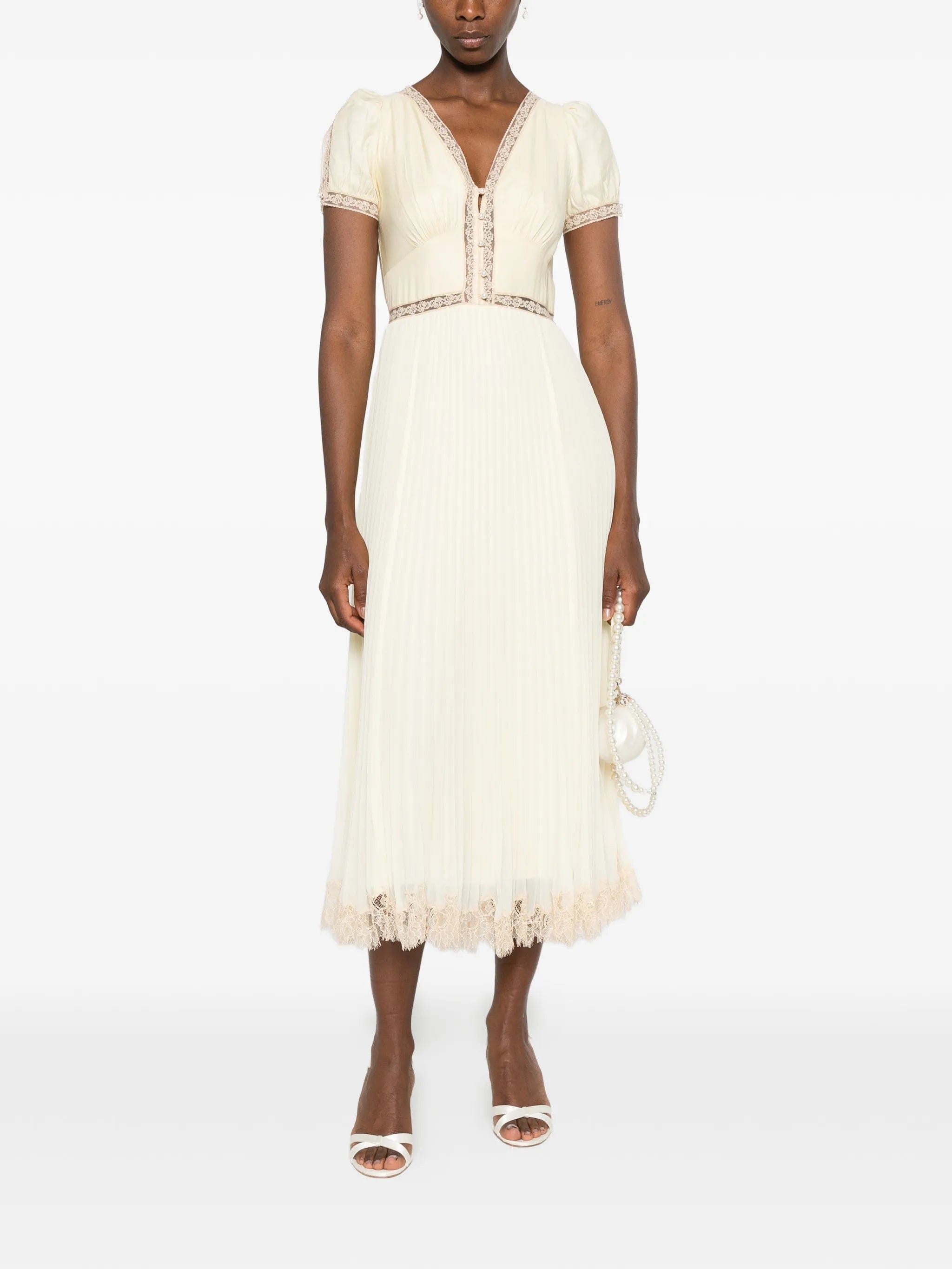 Self-Portrait lace - trim midi dress