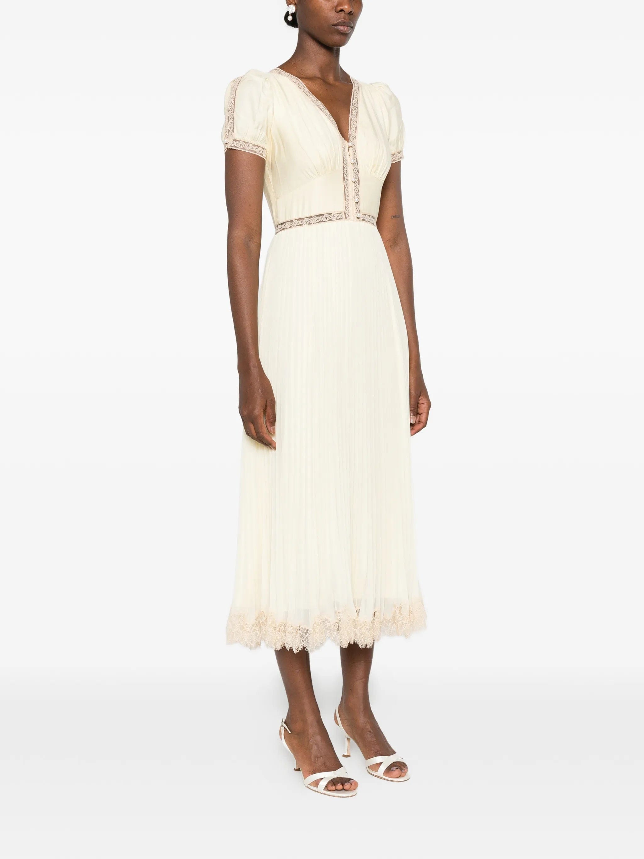 Self-Portrait lace - trim midi dress