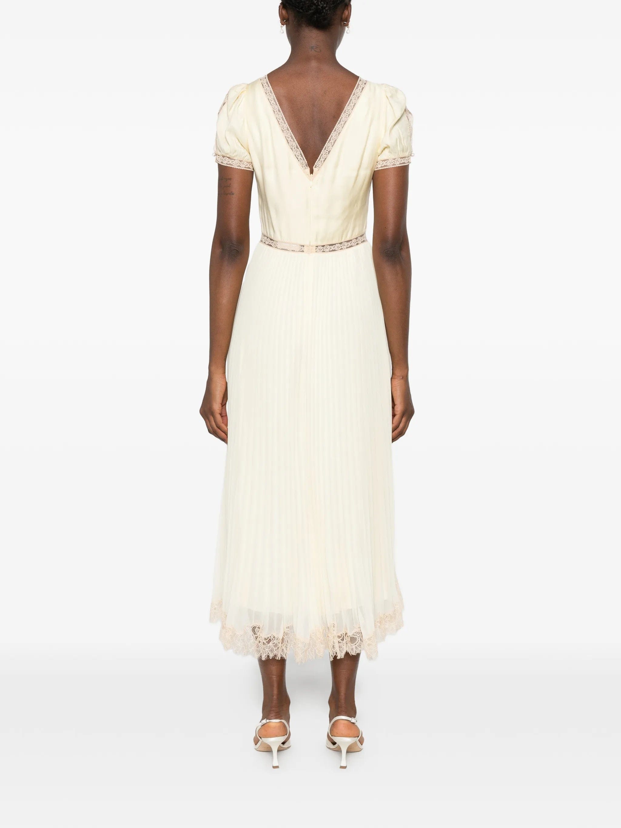 Self-Portrait lace - trim midi dress