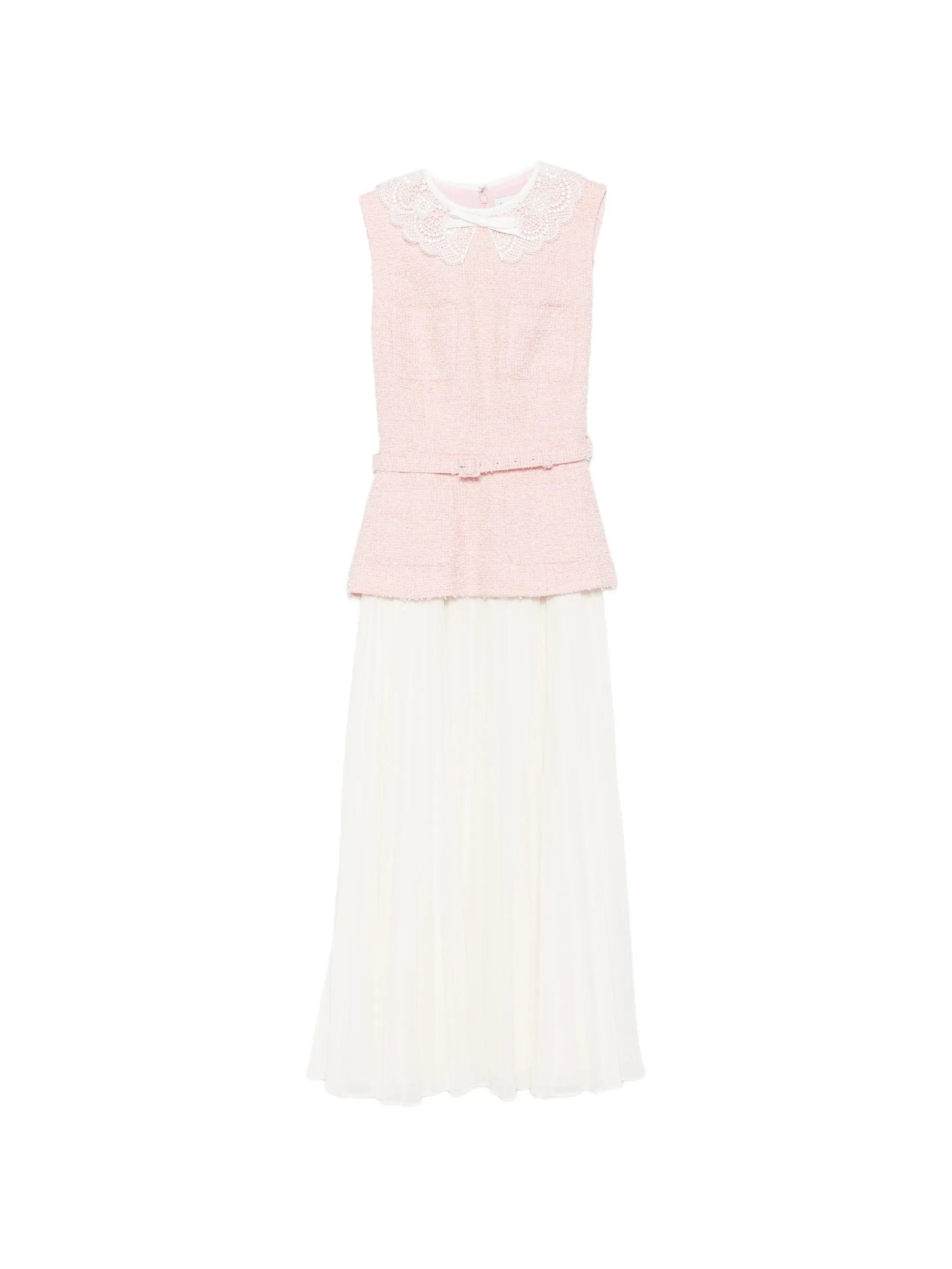 Self-Portrait lace - collar bouclé midi dress