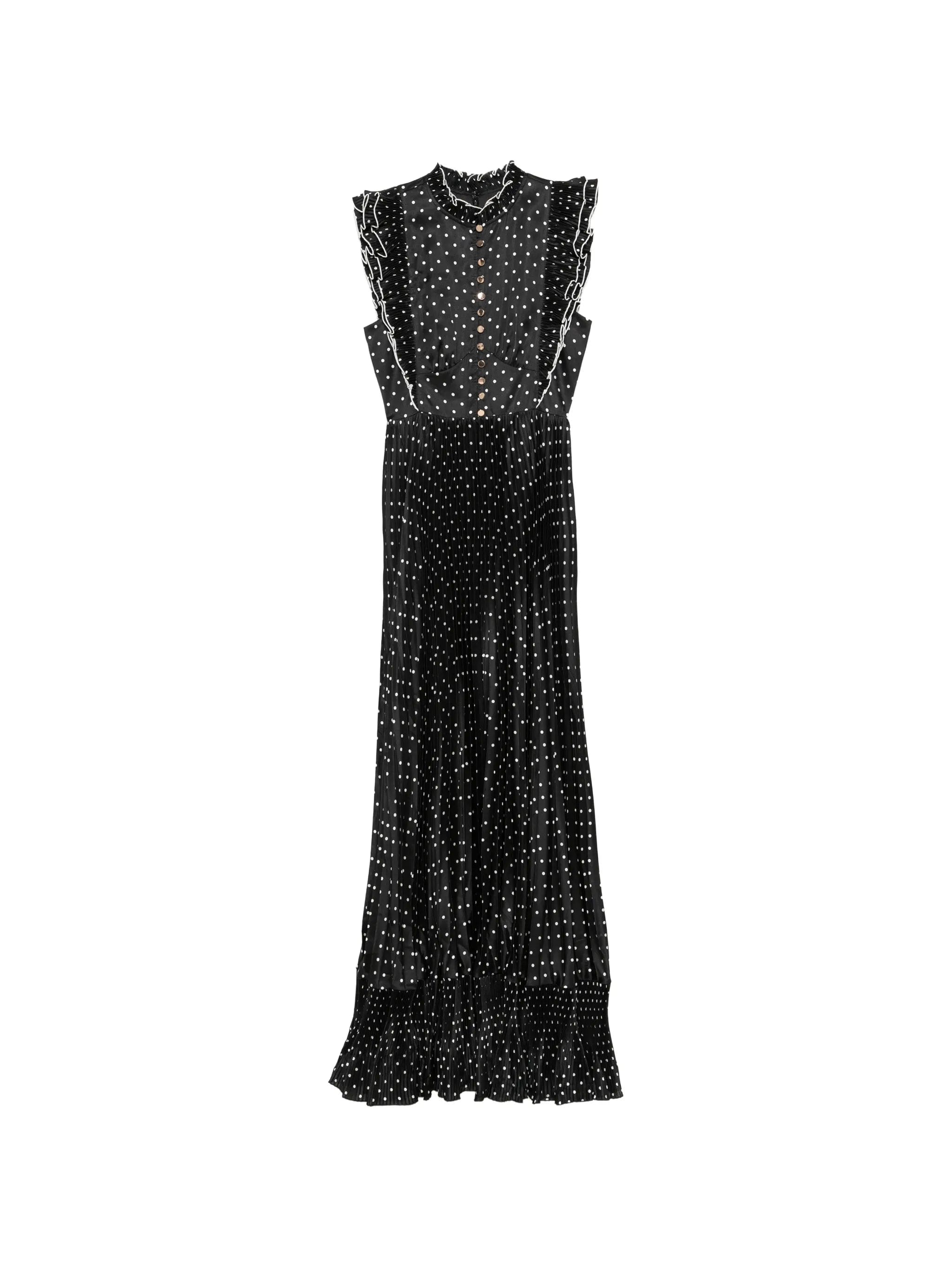 Self-Portrait sleeveless polka dot maxi dress