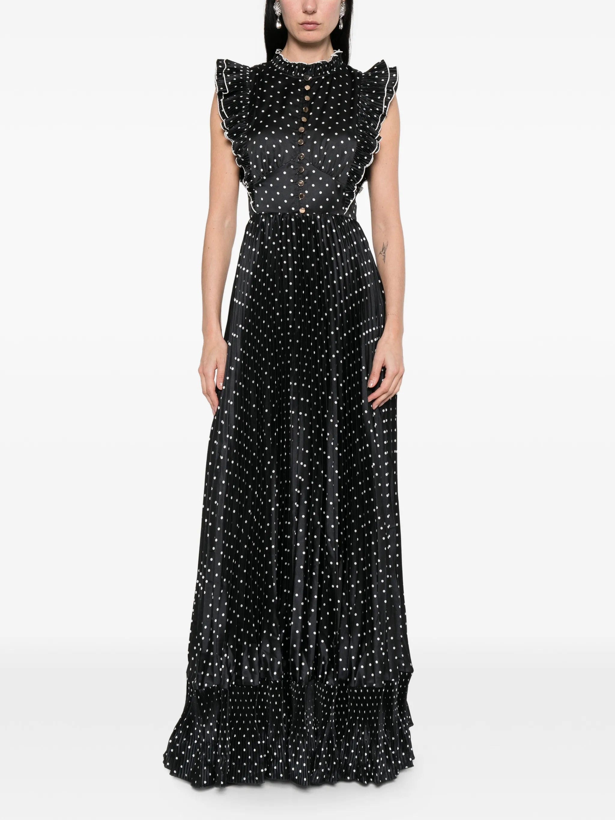 Self-Portrait sleeveless polka dot maxi dress