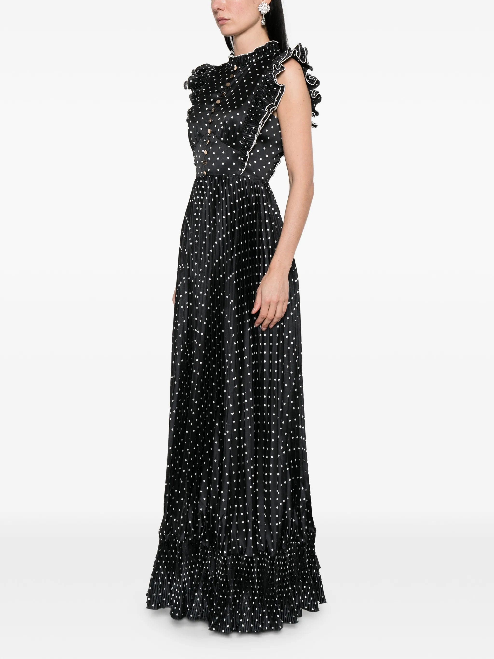 Self-Portrait sleeveless polka dot maxi dress
