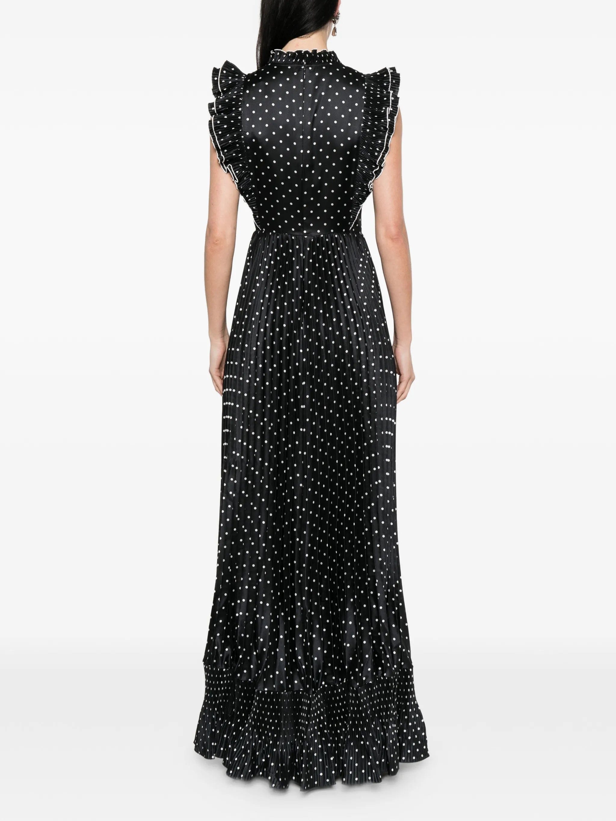 Self-Portrait sleeveless polka dot maxi dress