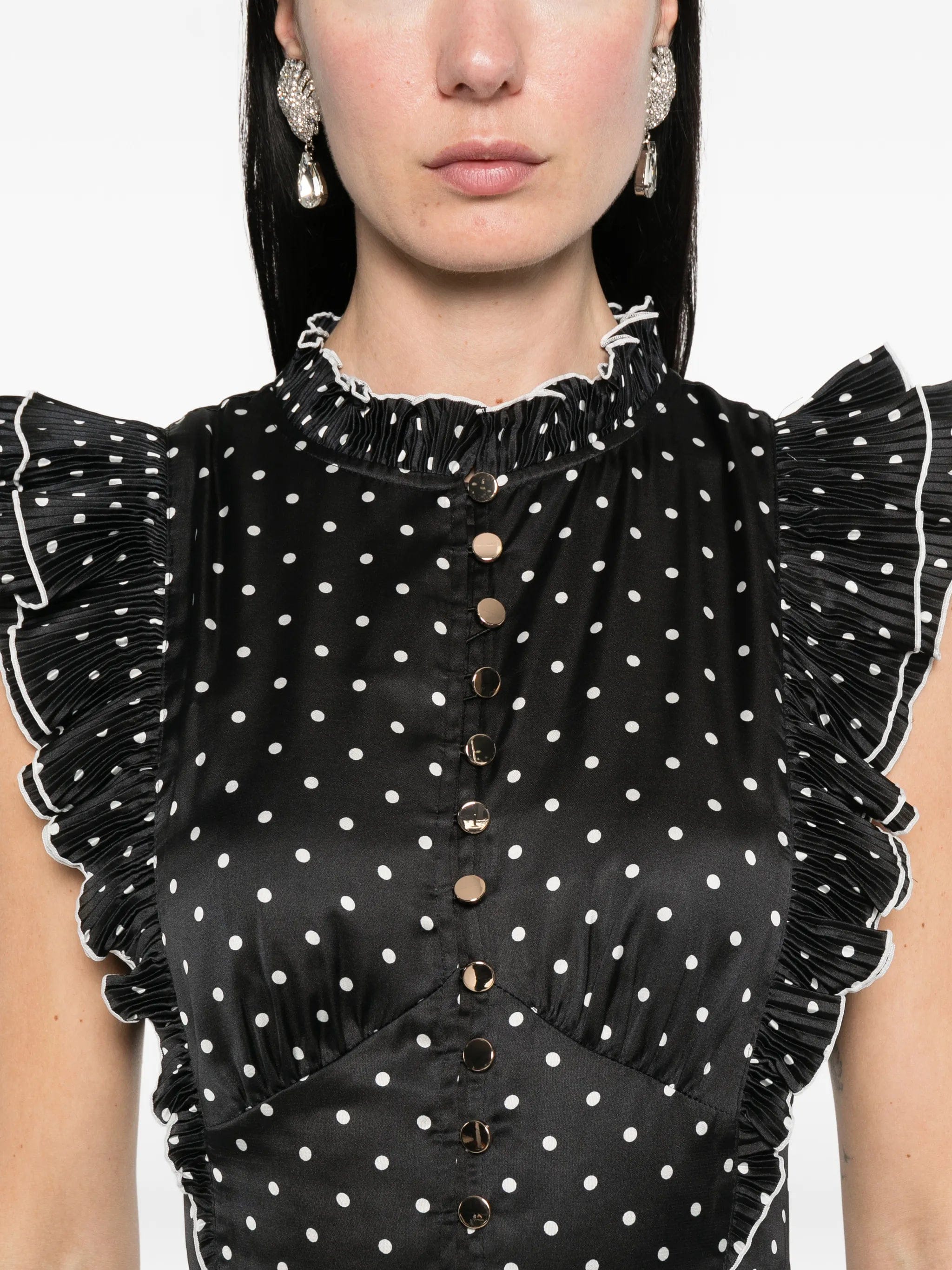 Self-Portrait sleeveless polka dot maxi dress