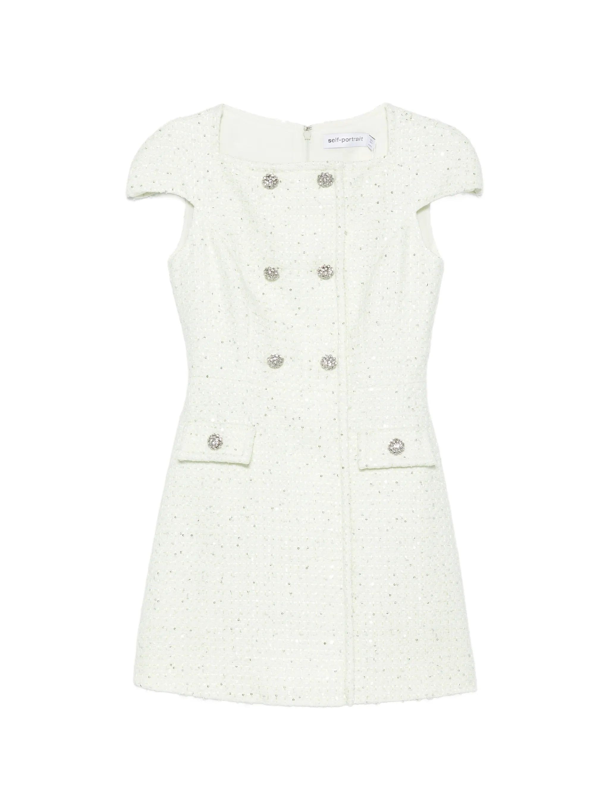 Self-Portrait bouclé mini dress