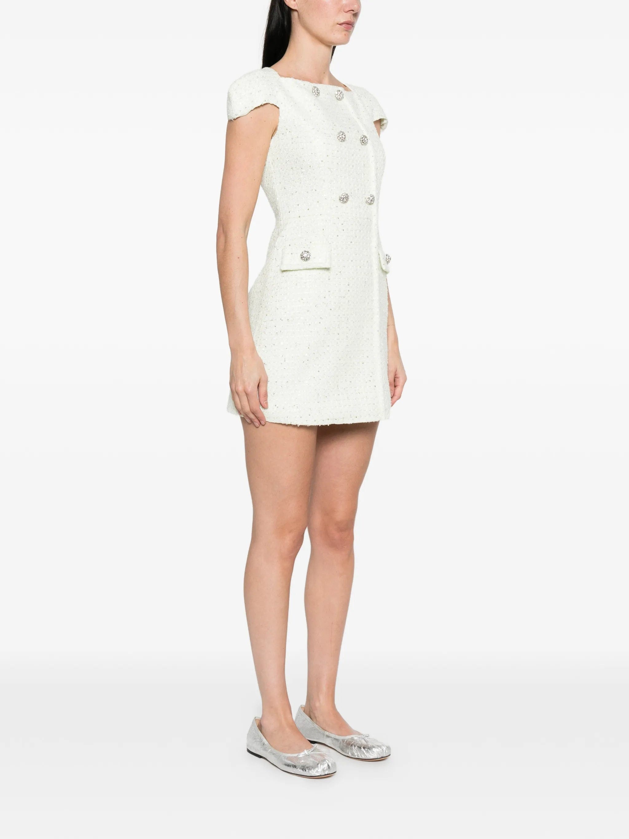 Self-Portrait bouclé mini dress