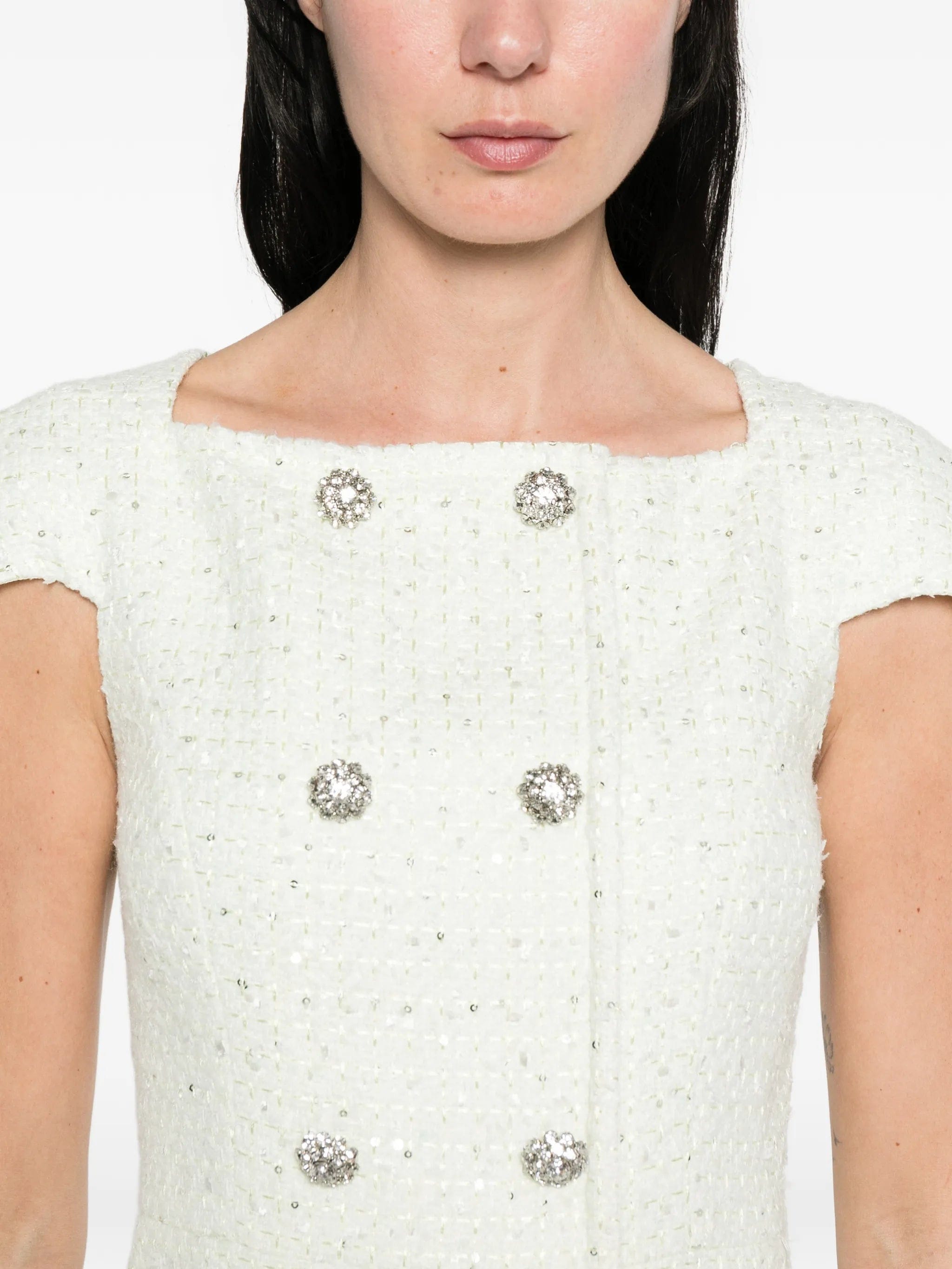 Self-Portrait bouclé mini dress