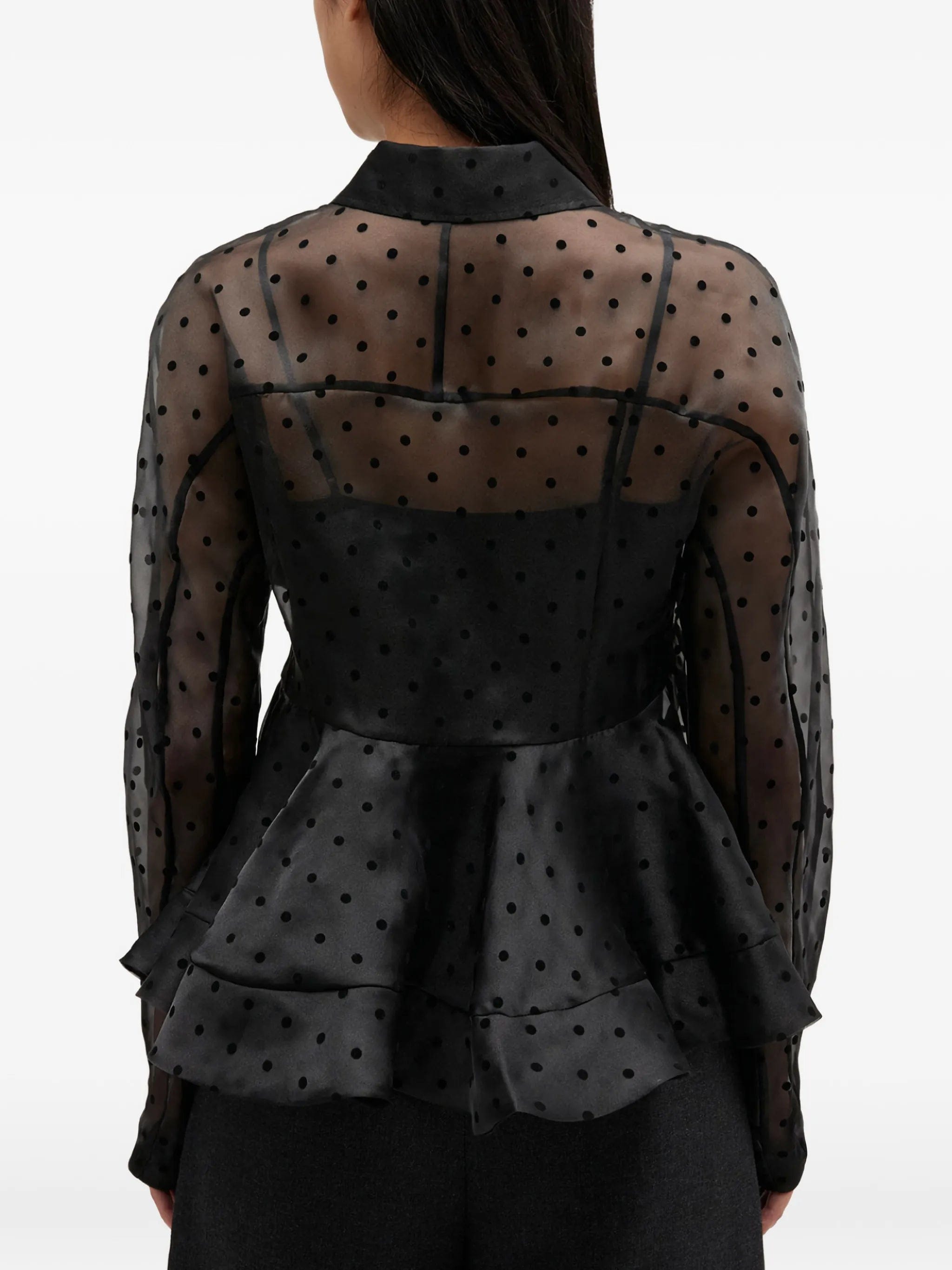 GANNI polka - dot peplum shirt