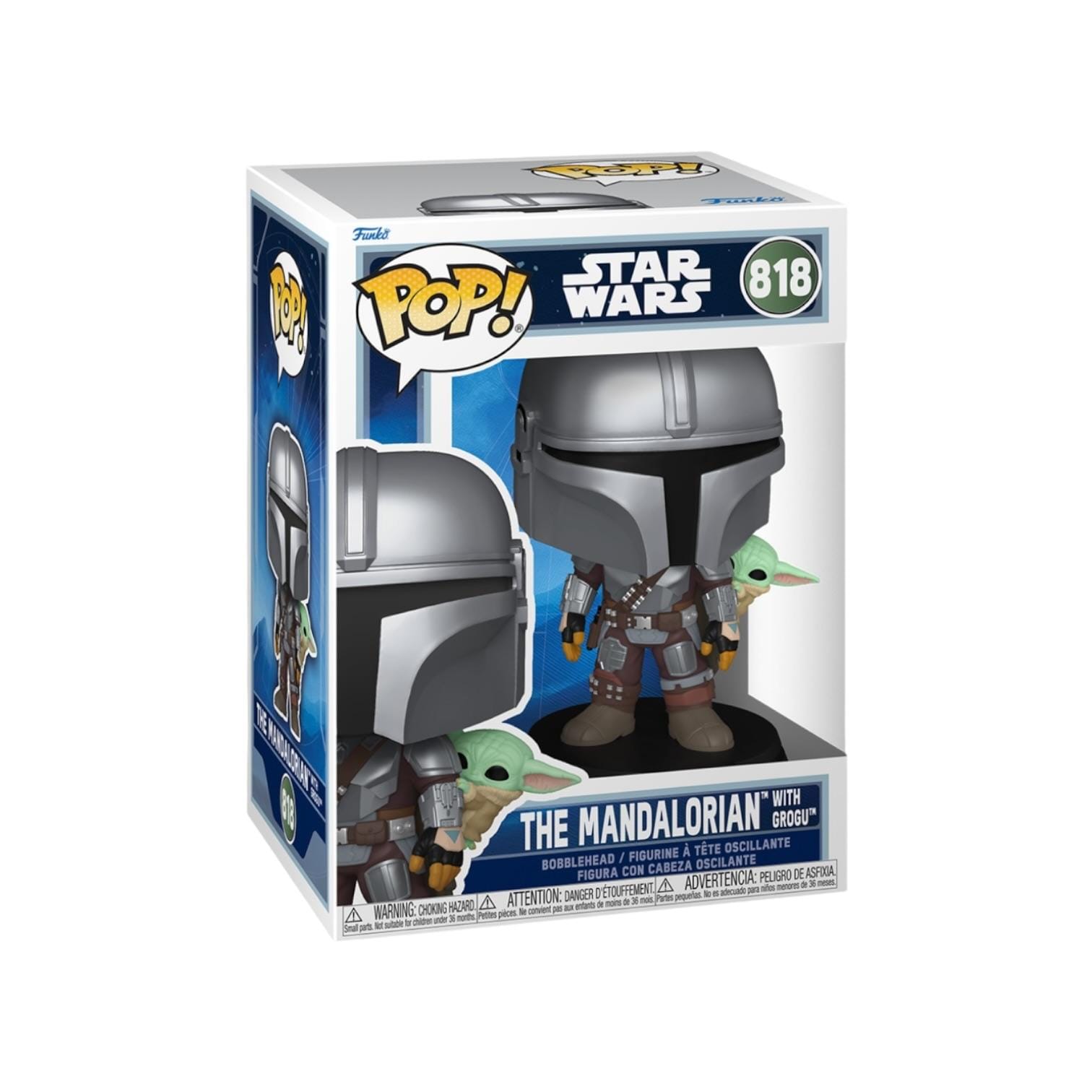 Funko Pop! The Mandalorian with Grogu on back #818 Funko Pop - Star Wars