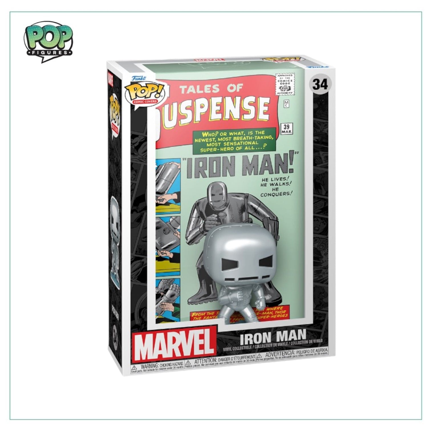 Funko Pop! Iron Man #34 (Tales of Suspense) Funko Pop Comic Cover! - Marvel