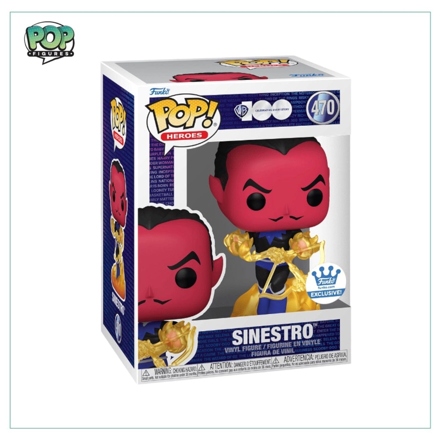 Warner Bros Sinestro #470 Funko Pop! - Warner Bros 100 Celebrating Every Story - Funko Exclusive