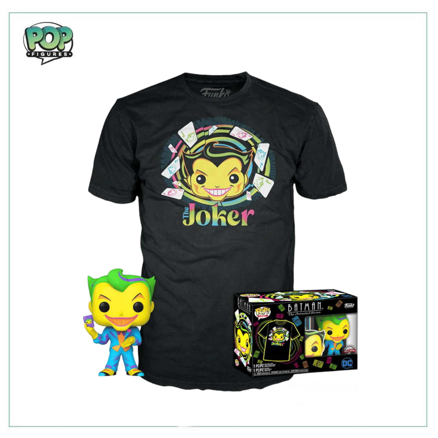 Pop Figures | Funko | Pop Funko | Funko Pop POP & T-Shirt! DC - The Joker Blacklight