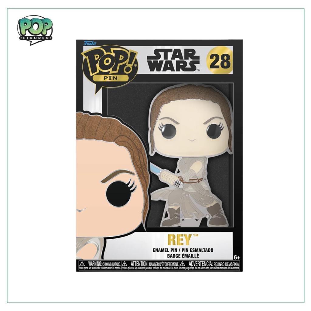Funko Pop! Rey #28 Funko Pop Pin! - Star Wars - Glow in the dark