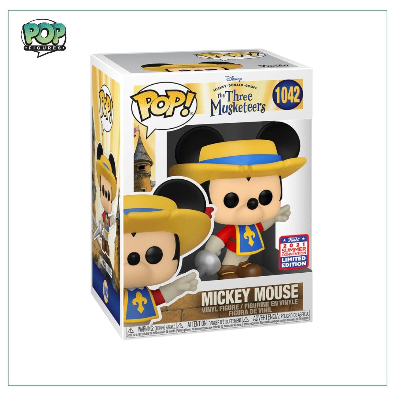 Mickey Mouse #1042 Funko Pop! - Disney The Three Musketeers - 2021 Virtual Funkon (Shared Sticker)