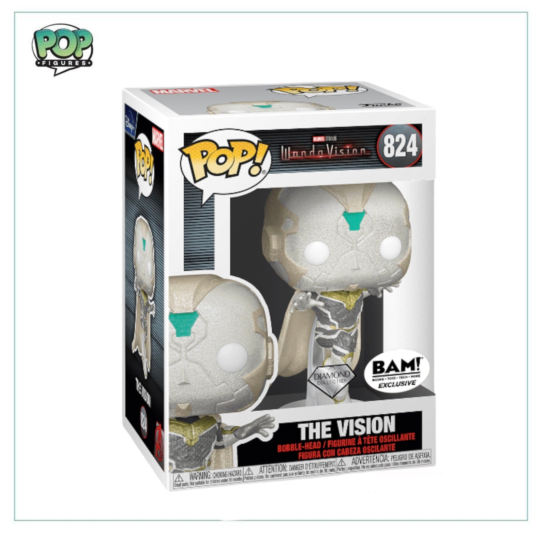 Funko Pop! The Vision (Diamond Collection) #824 Funko Pop! - Wanda Vision - BAM Exclusive
