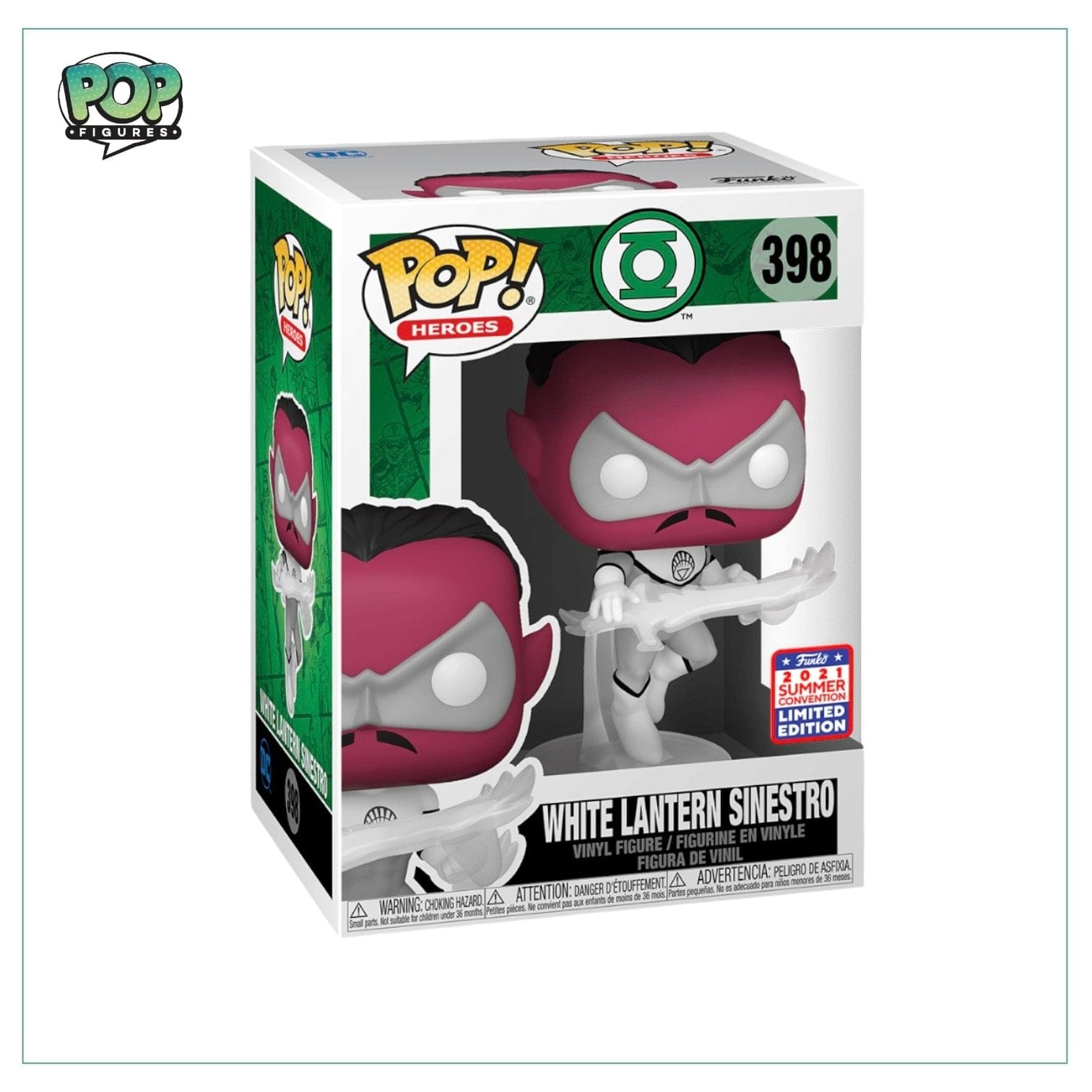Funko Pop! White Lantern Sinestro #398 Funko Pop! Green Lantern - 2021 SDCC Limited Edition
