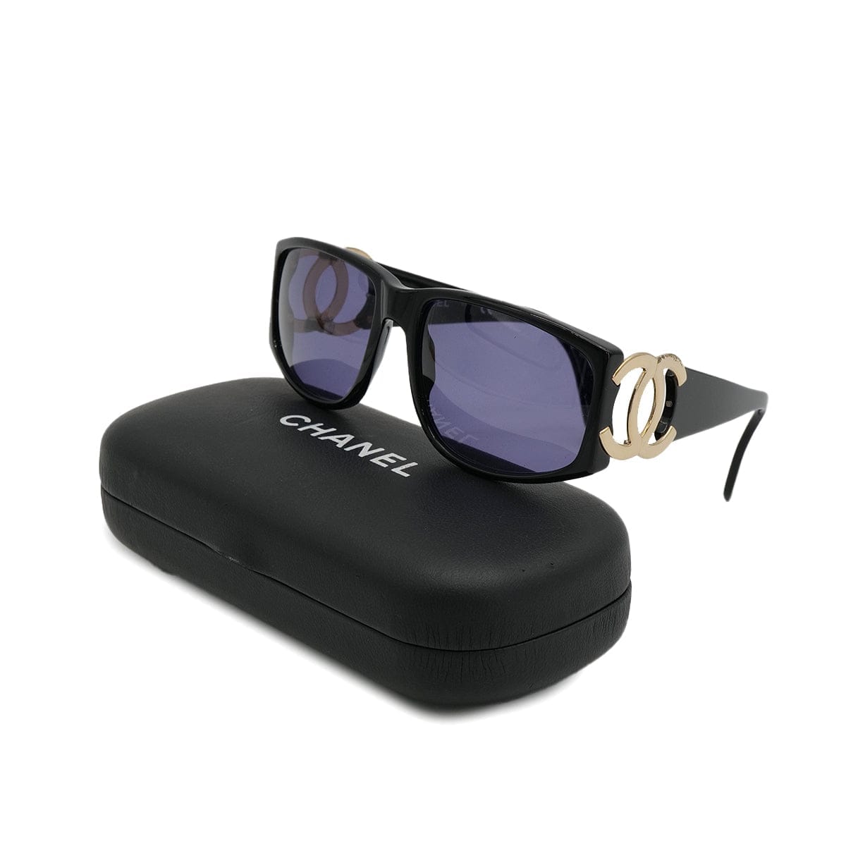 Luxury Promise Japan VINTAGE CHANEL COCOMARK SUNGLASSES BLACK EYEWEAR 90324114