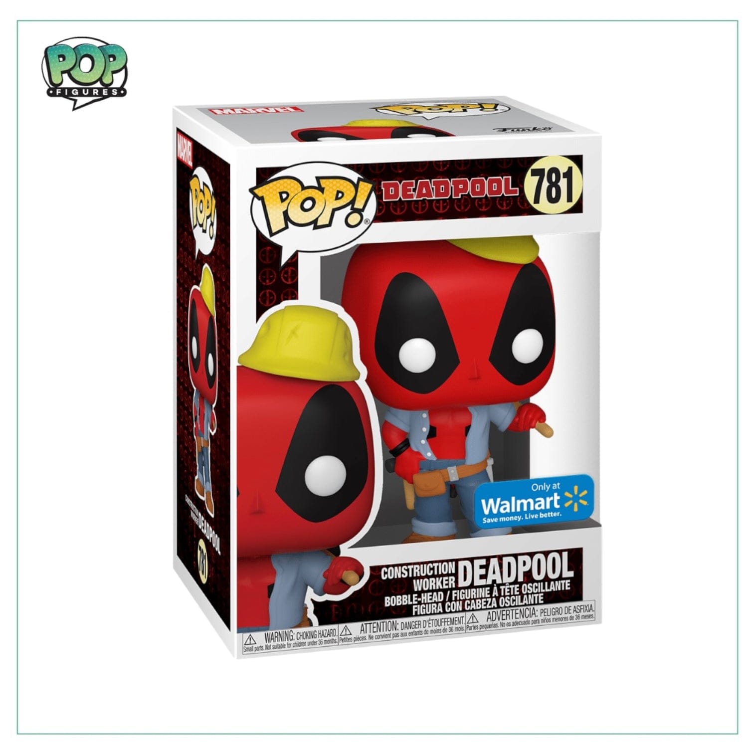 Funko Pop! Construction Worker Deadpool #781 Funko Pop! - Deadpool - Walmart Exclusive