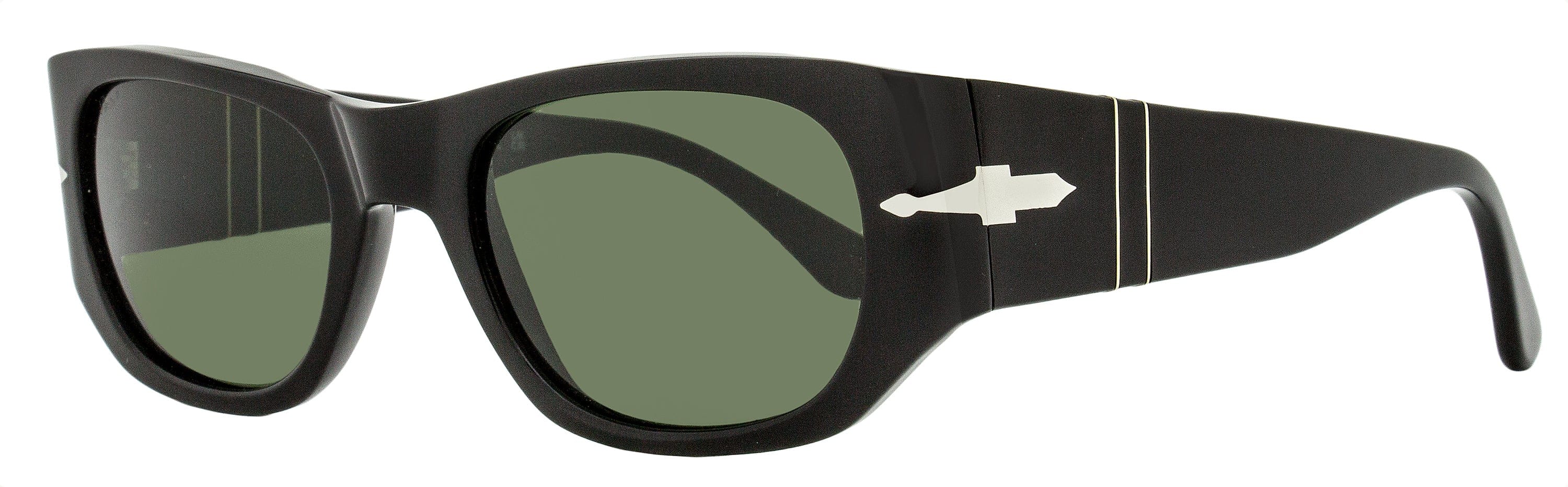 Persol Rectangular Sunglasses PO3307S 95/31 Black 52 mm