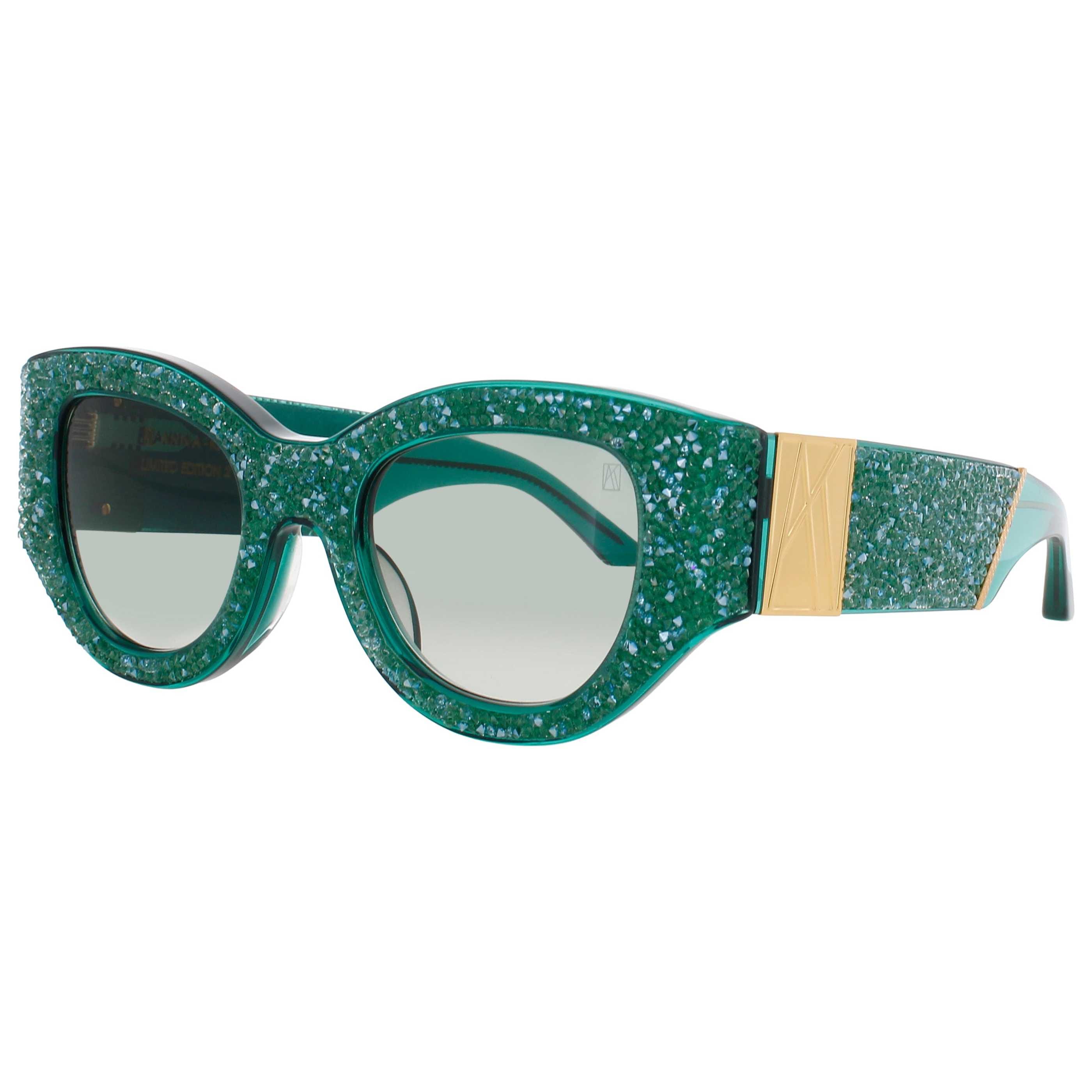 Anna - Karin Karlsson Women's Sunglasses AKK - LUCKY - GOES - TO - VEGAS - EMERALD - CRYSTAL