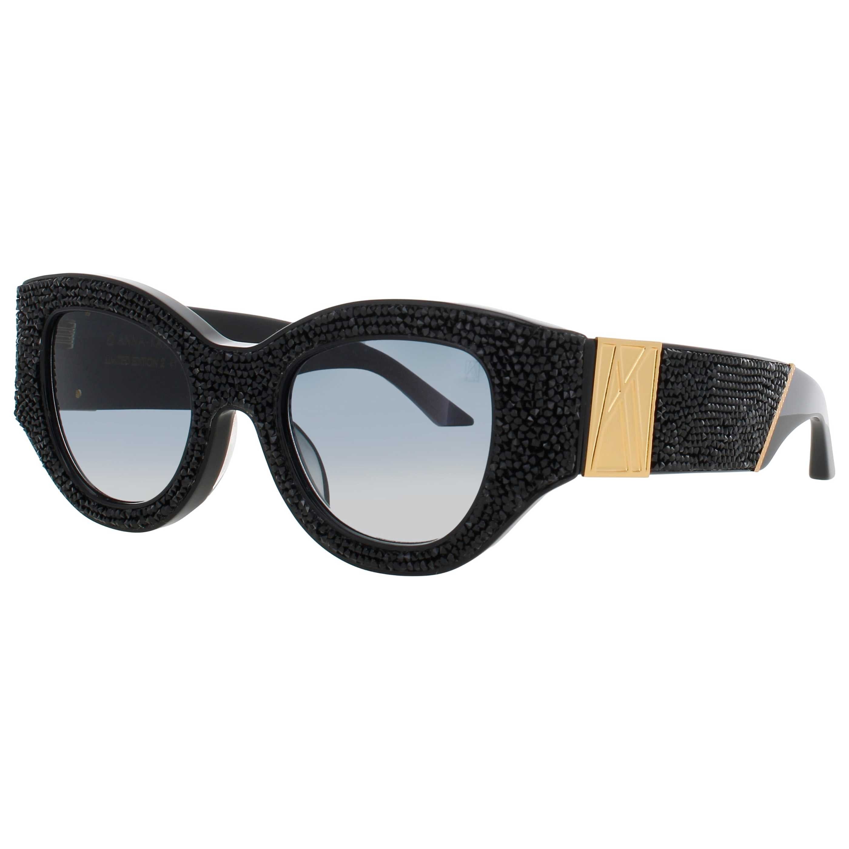 Anna - Karin Karlsson Women's Sunglasses AKK - LUCKY - GOES - TO - VEGAS - BLACK - CRYSTAL