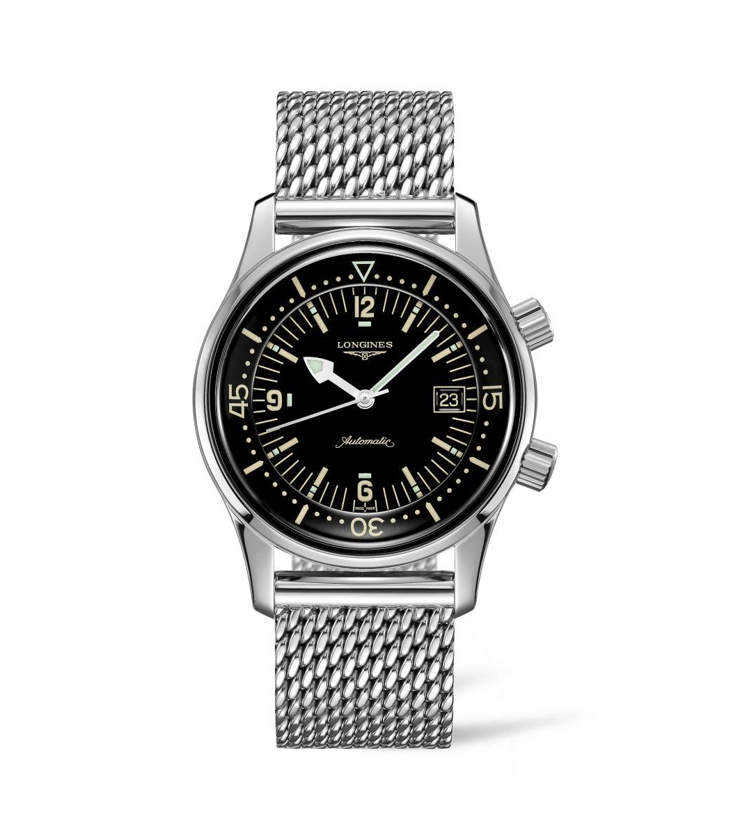 Longines Heritage Legend Collection Diver 42 mm Black Dial Mesh Bracelet Gent's Watch