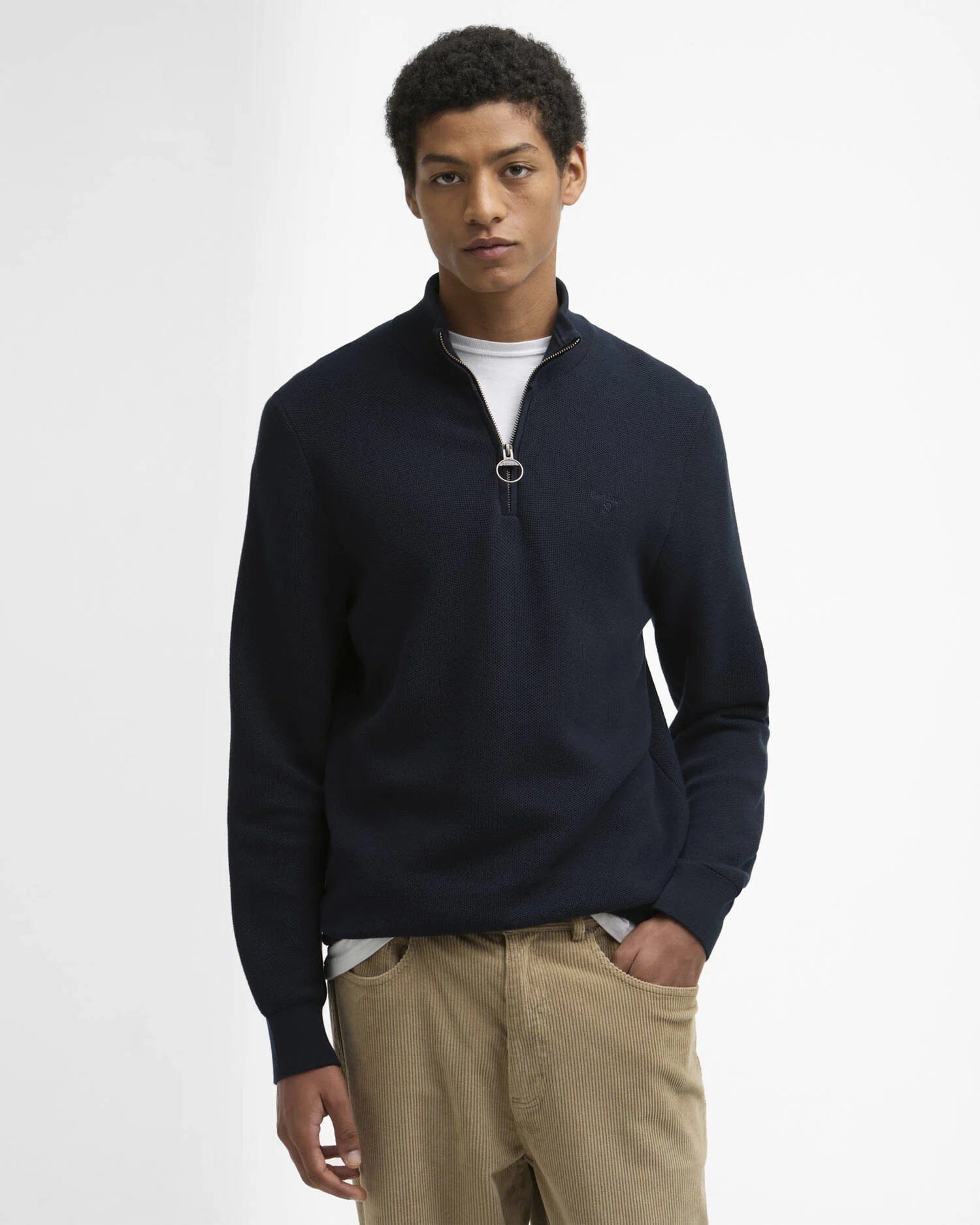 Barbour Honeycomb 1/4 Zip Jumper - Navy
