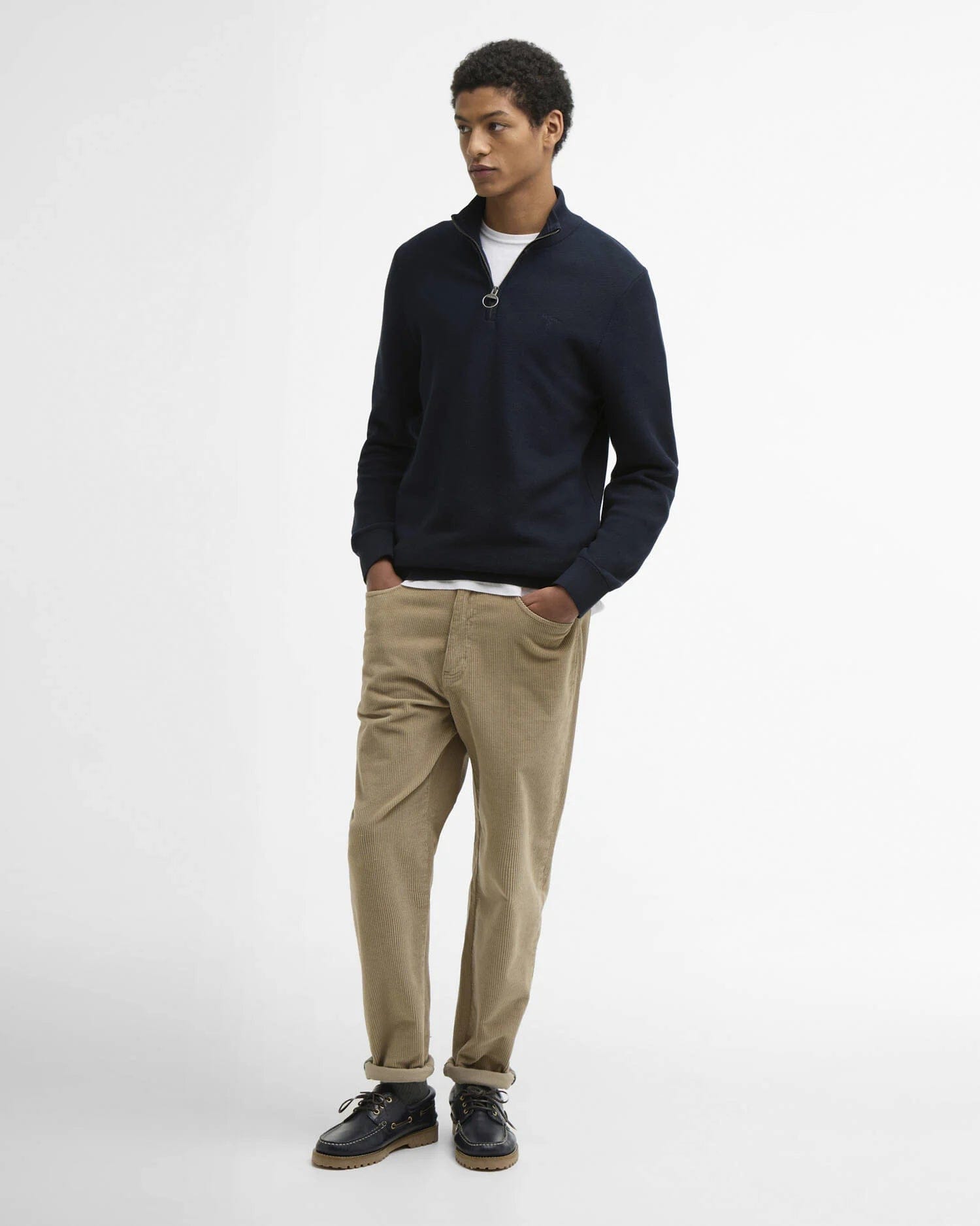 Barbour Honeycomb 1/4 Zip Jumper - Navy