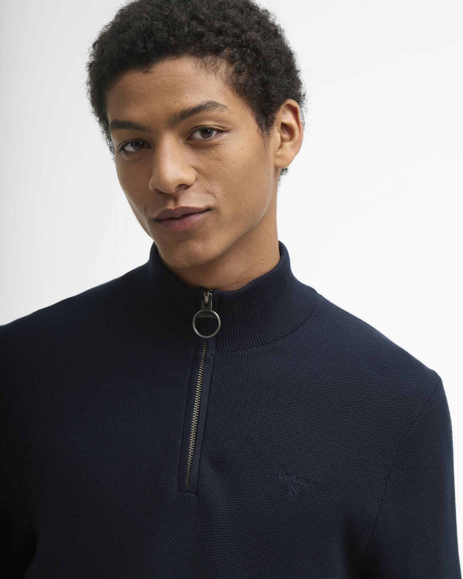 Barbour Honeycomb 1/4 Zip Jumper - Navy