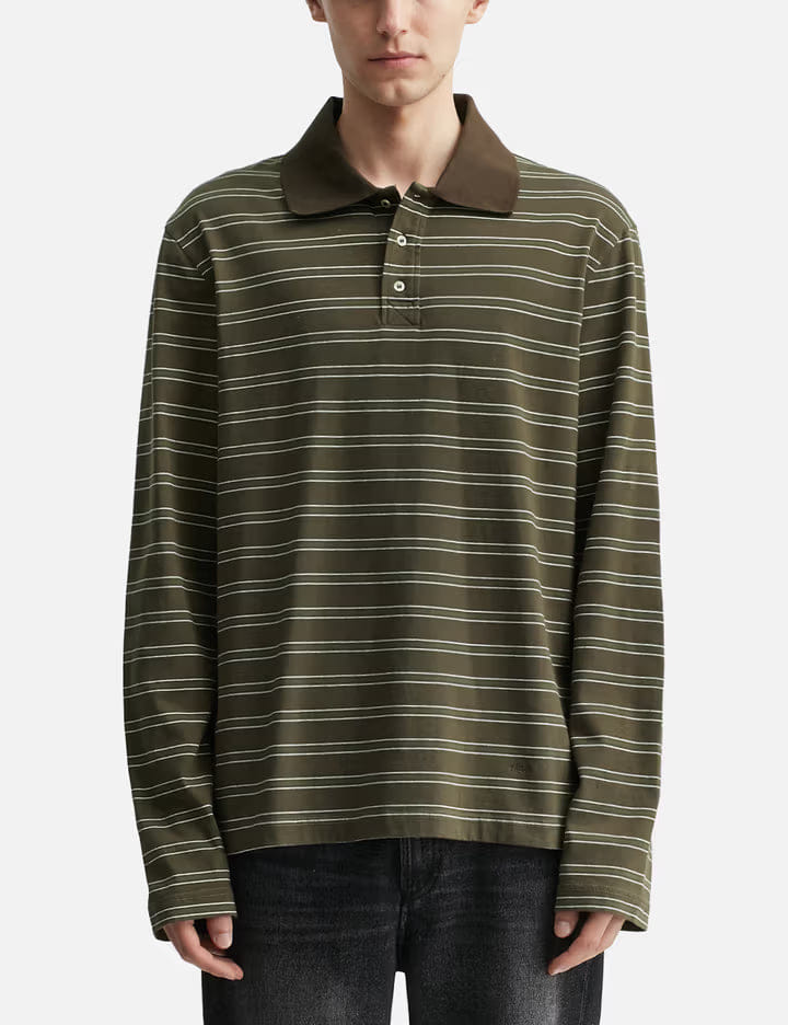 A.P.C. Long - Sleeve Striped Polo Shirt