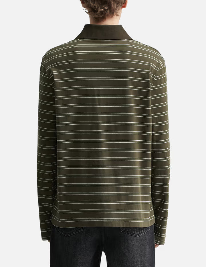 A.P.C. Long - Sleeve Striped Polo Shirt
