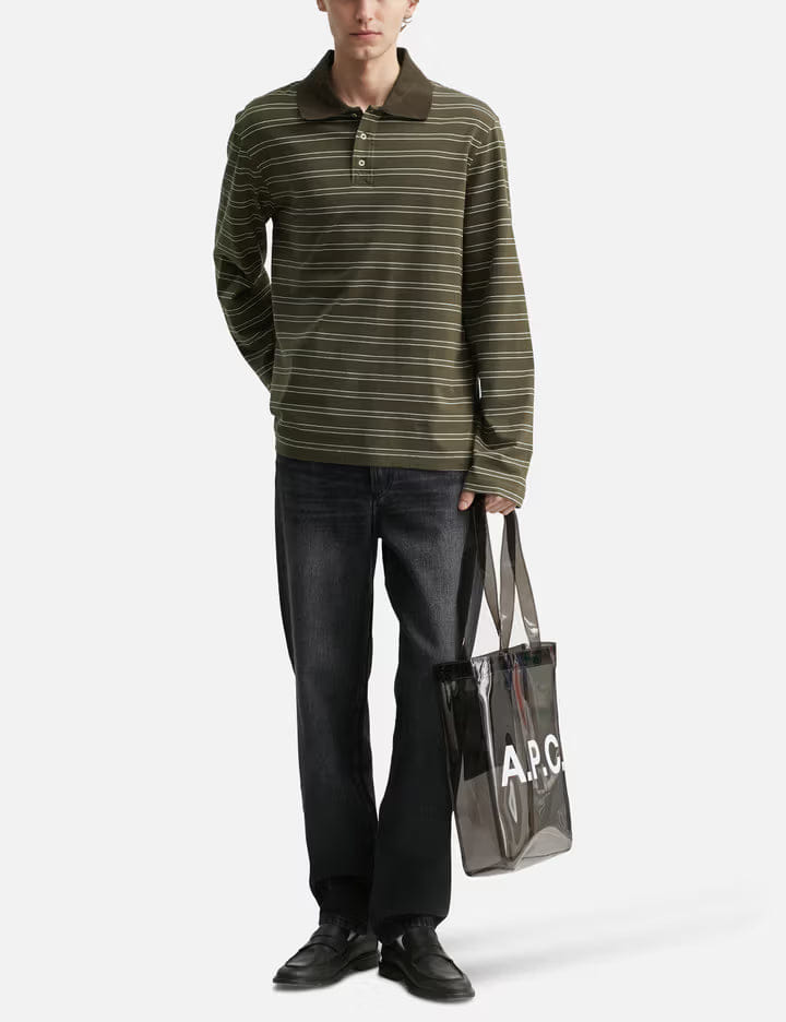 A.P.C. Long - Sleeve Striped Polo Shirt