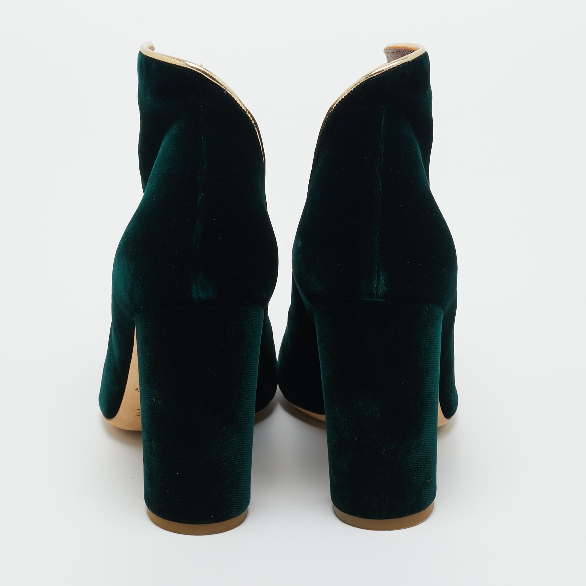 Malone Souliers Dark Green Velvet Eula Booties