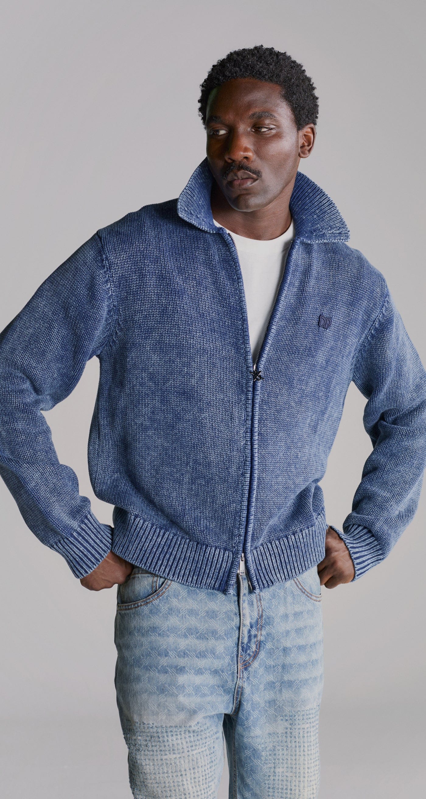 Knit Indigo Knit Cardigan