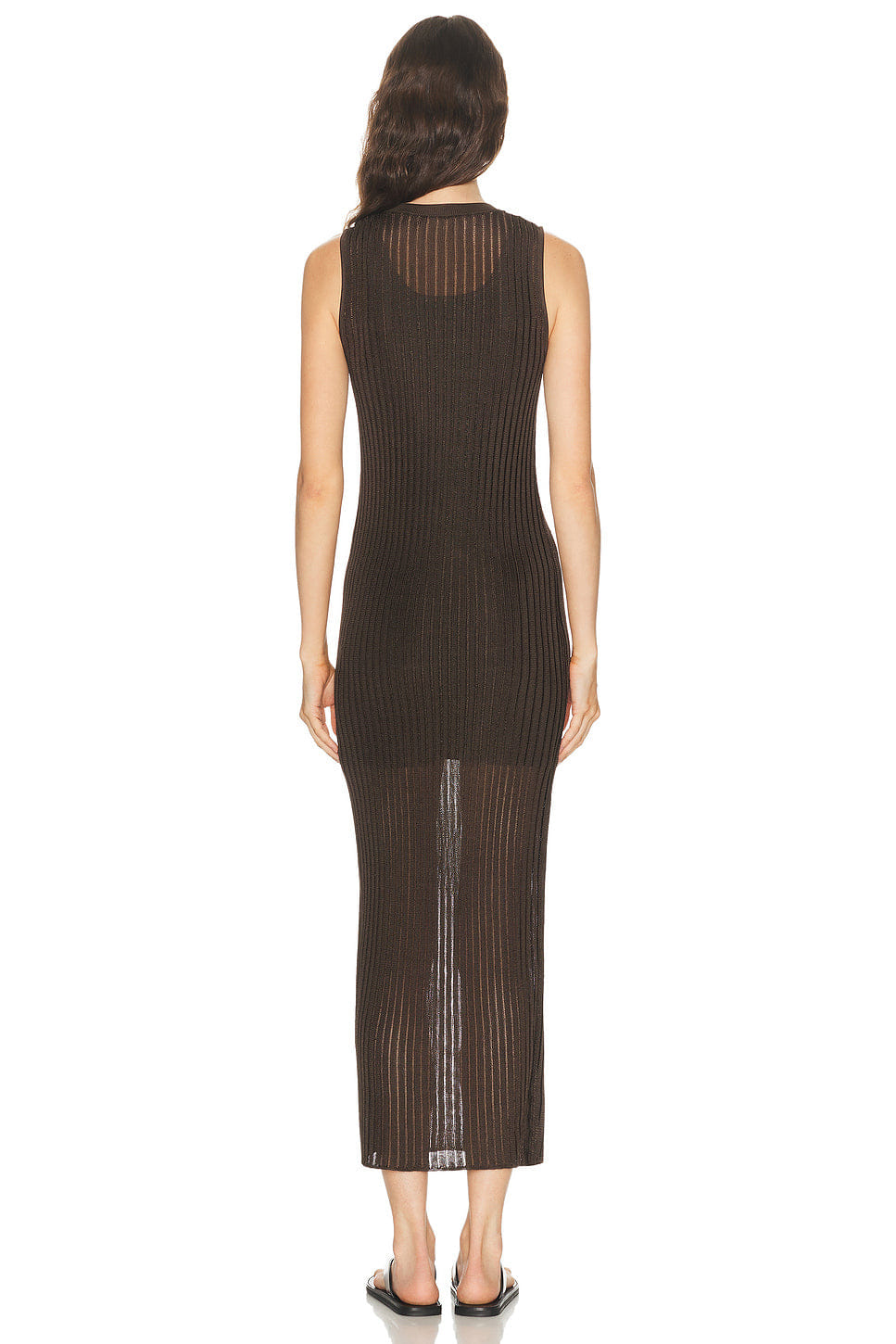 Loulou de Saison Icaria Loose Fit Semi Transparent Sleeveless Midi Dress