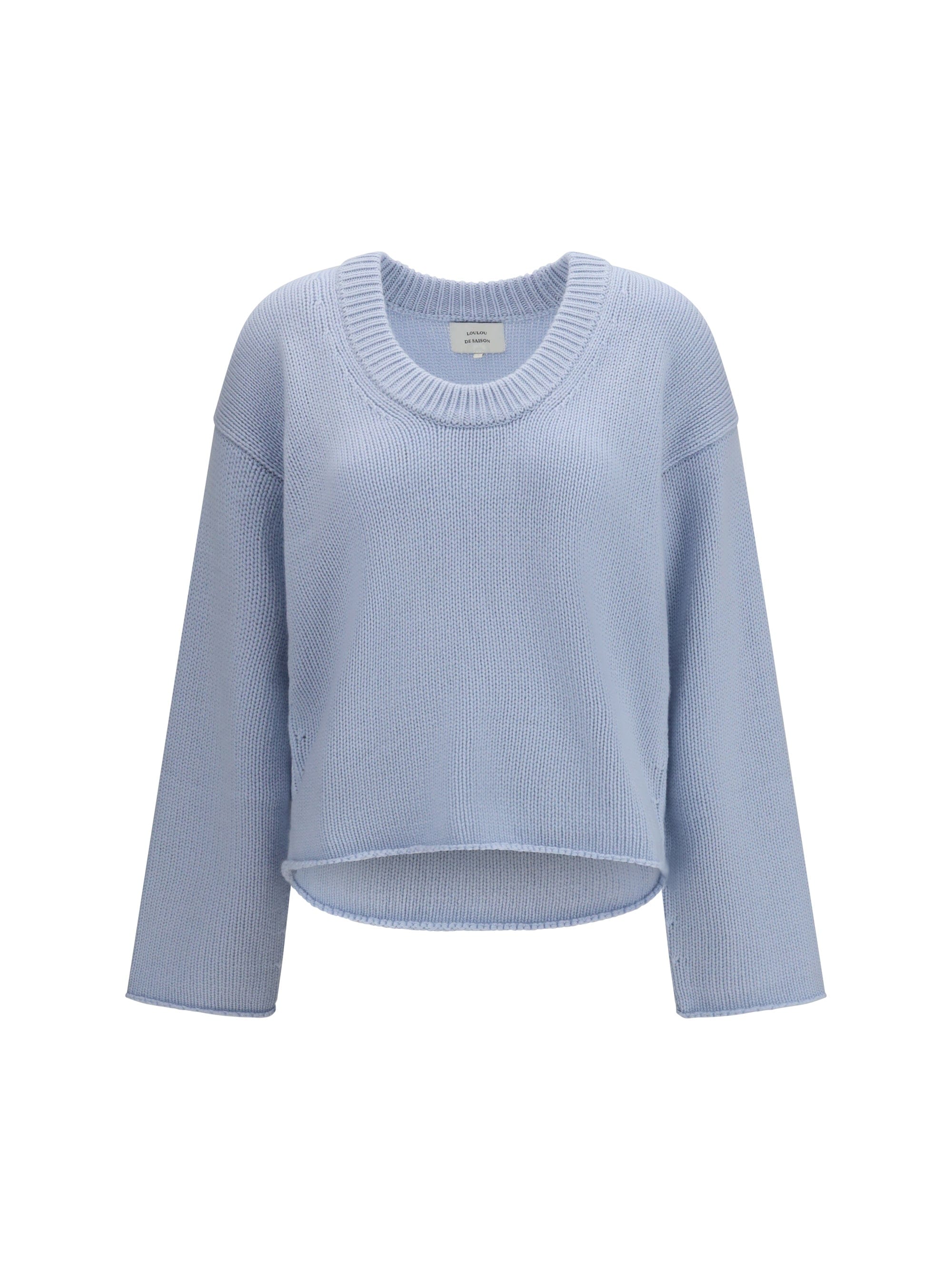 Loulou de Saison Cashmere U - Neck Sweater — Blue