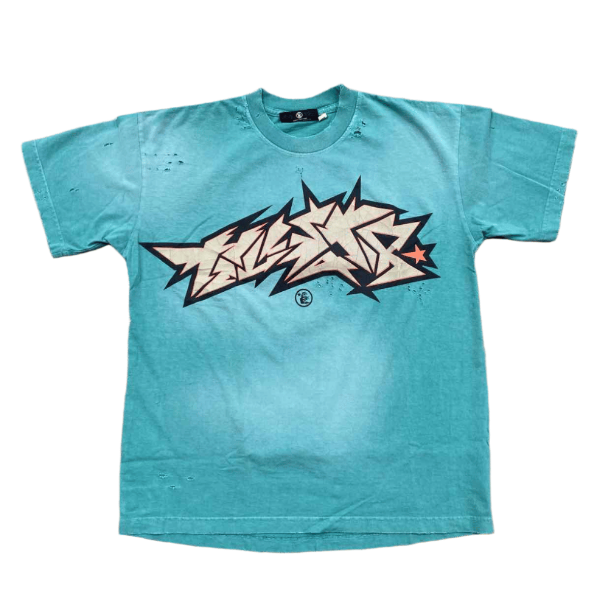Hellstar T - Shirt CRACKED Blue New Size M