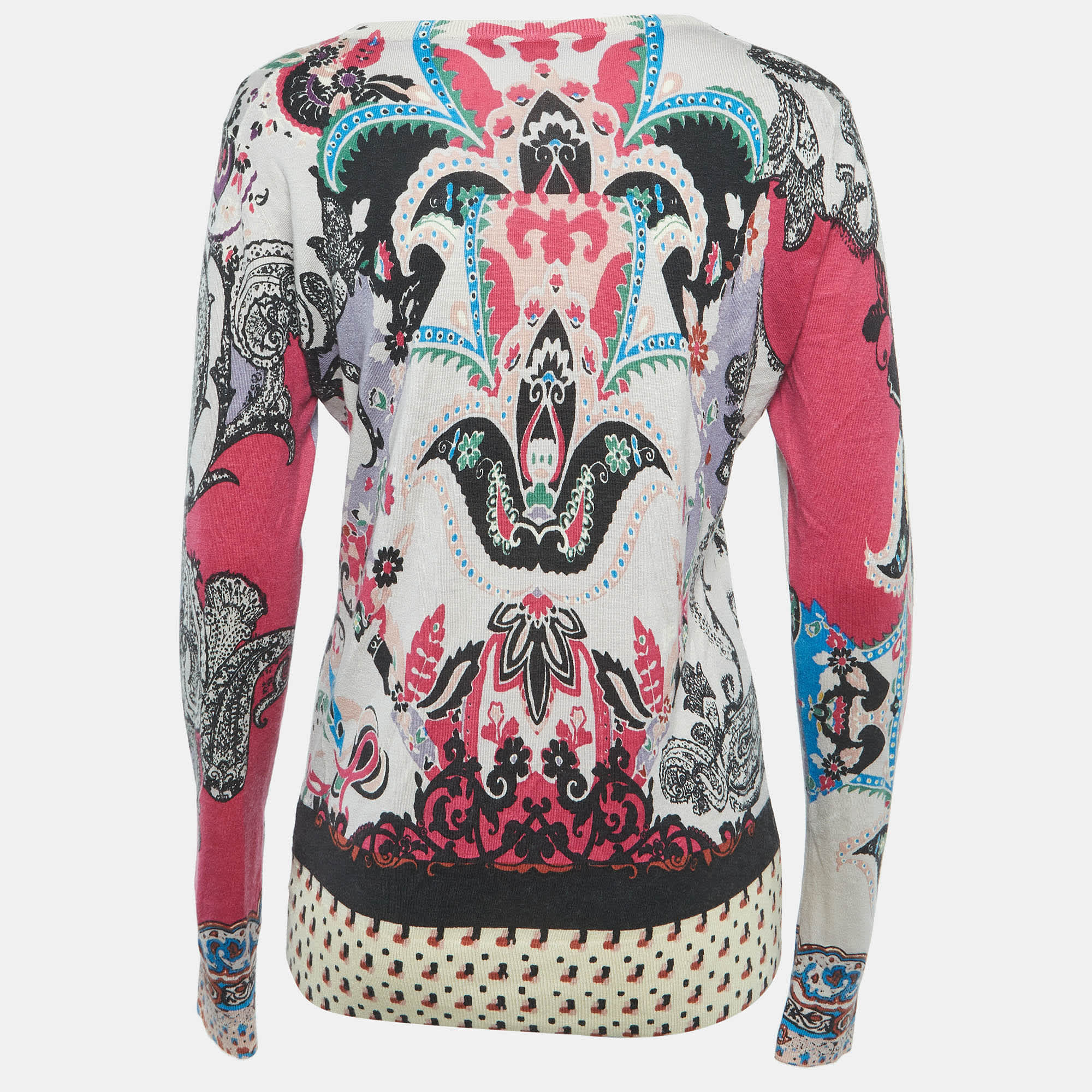 Etro Multicolour Paisley Print Knitted Cardigan