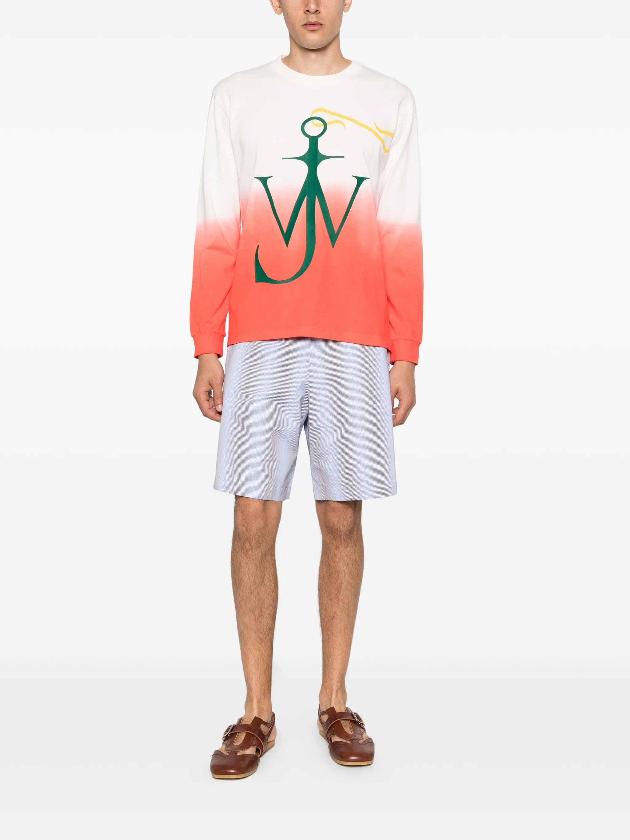 JW Anderson Dip Dye Anchor long - sleeve T - shirt