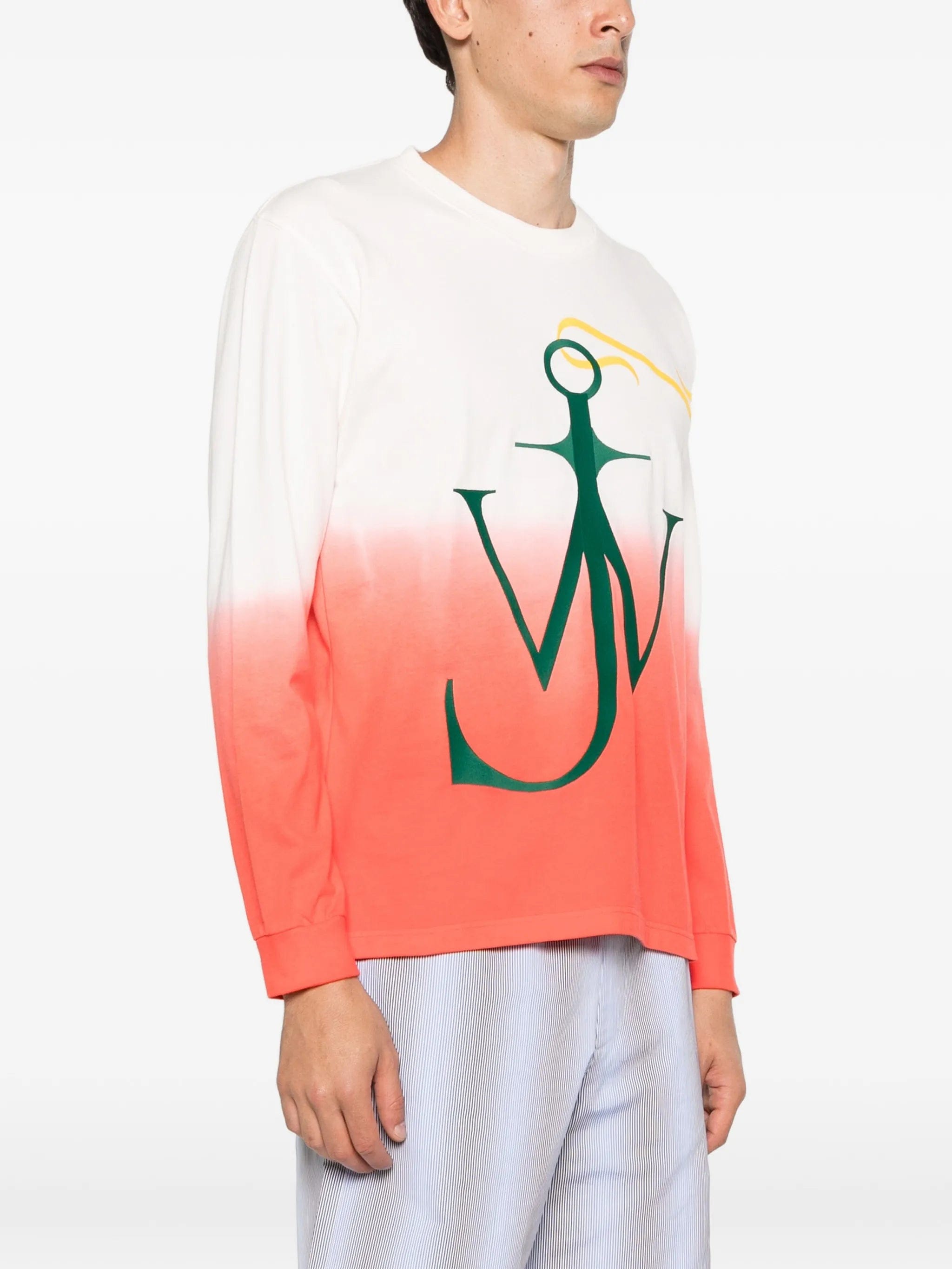 JW Anderson Dip Dye Anchor long - sleeve T - shirt