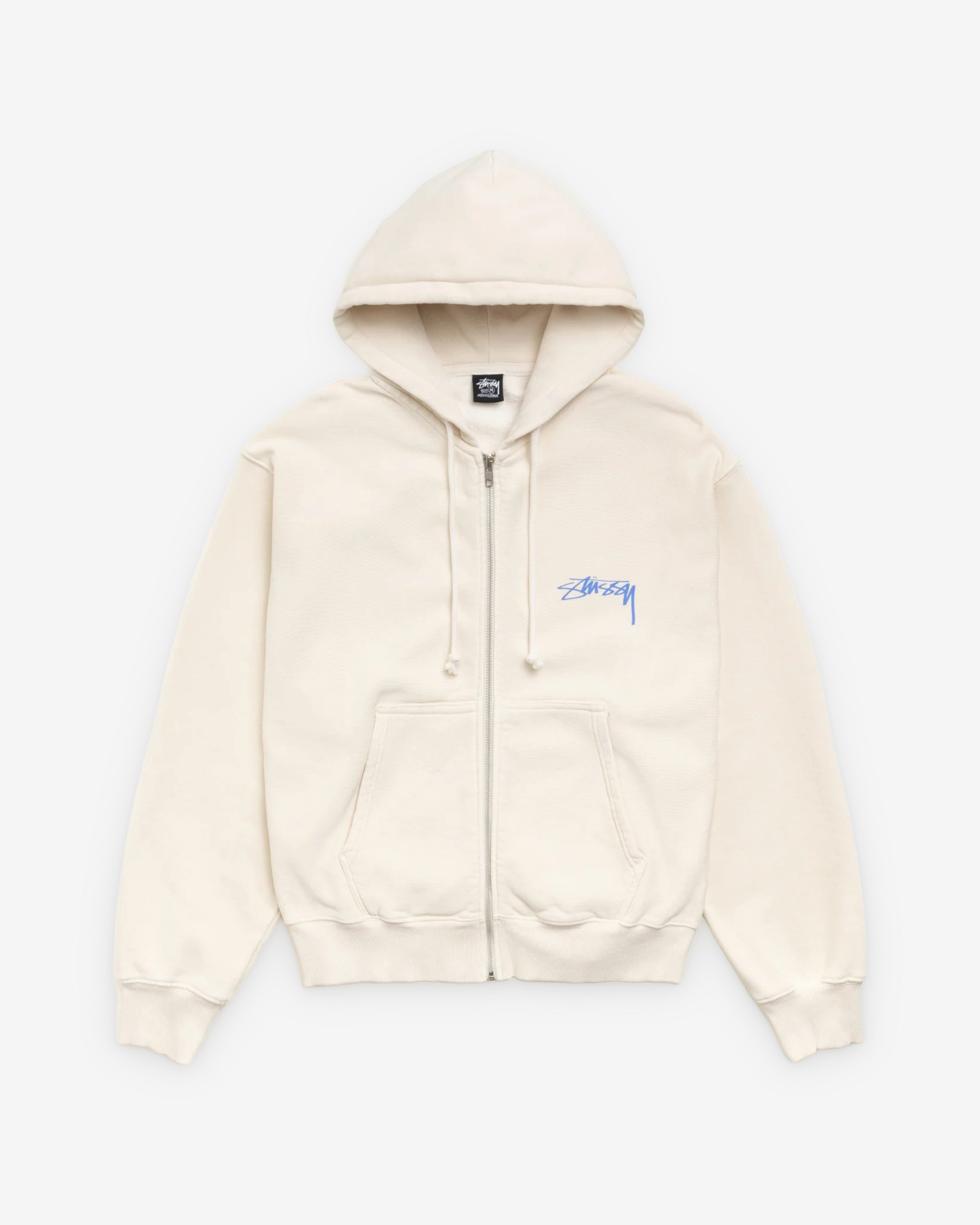 Stüssy - Men's Skate Stack Garment Dyed Zip Hood - (Bone)