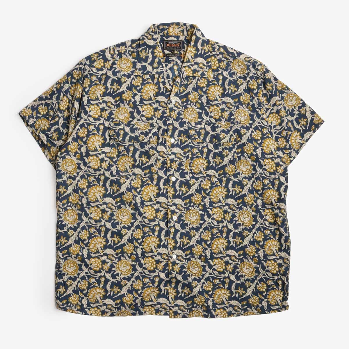 Beams Plus Open Collar Block Print Shirt