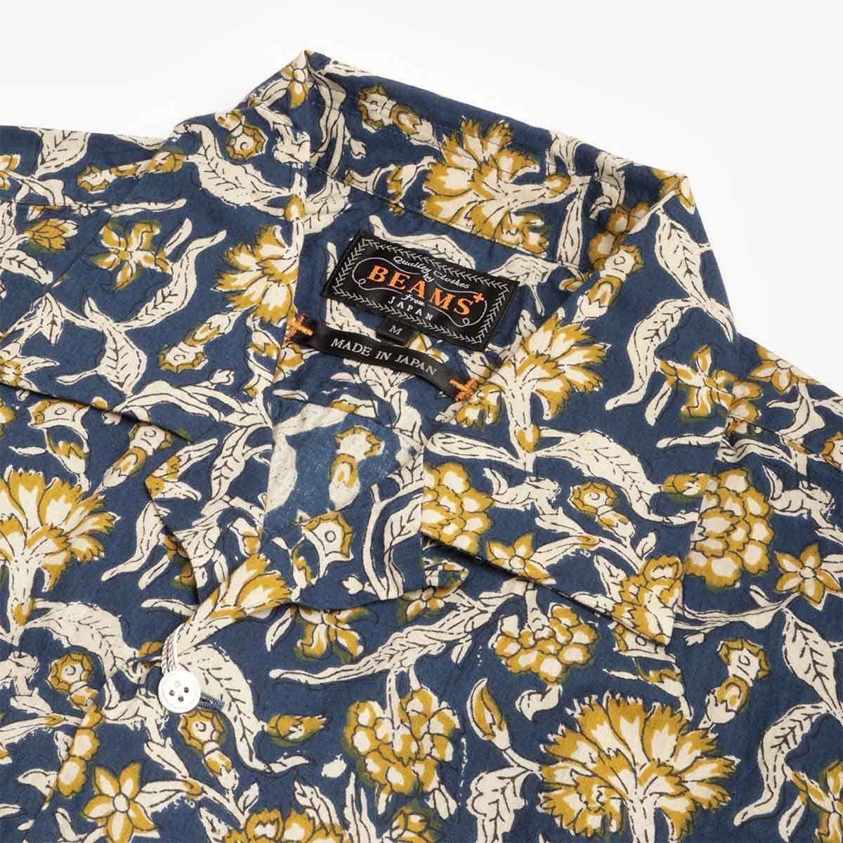 Beams Plus Open Collar Block Print Shirt